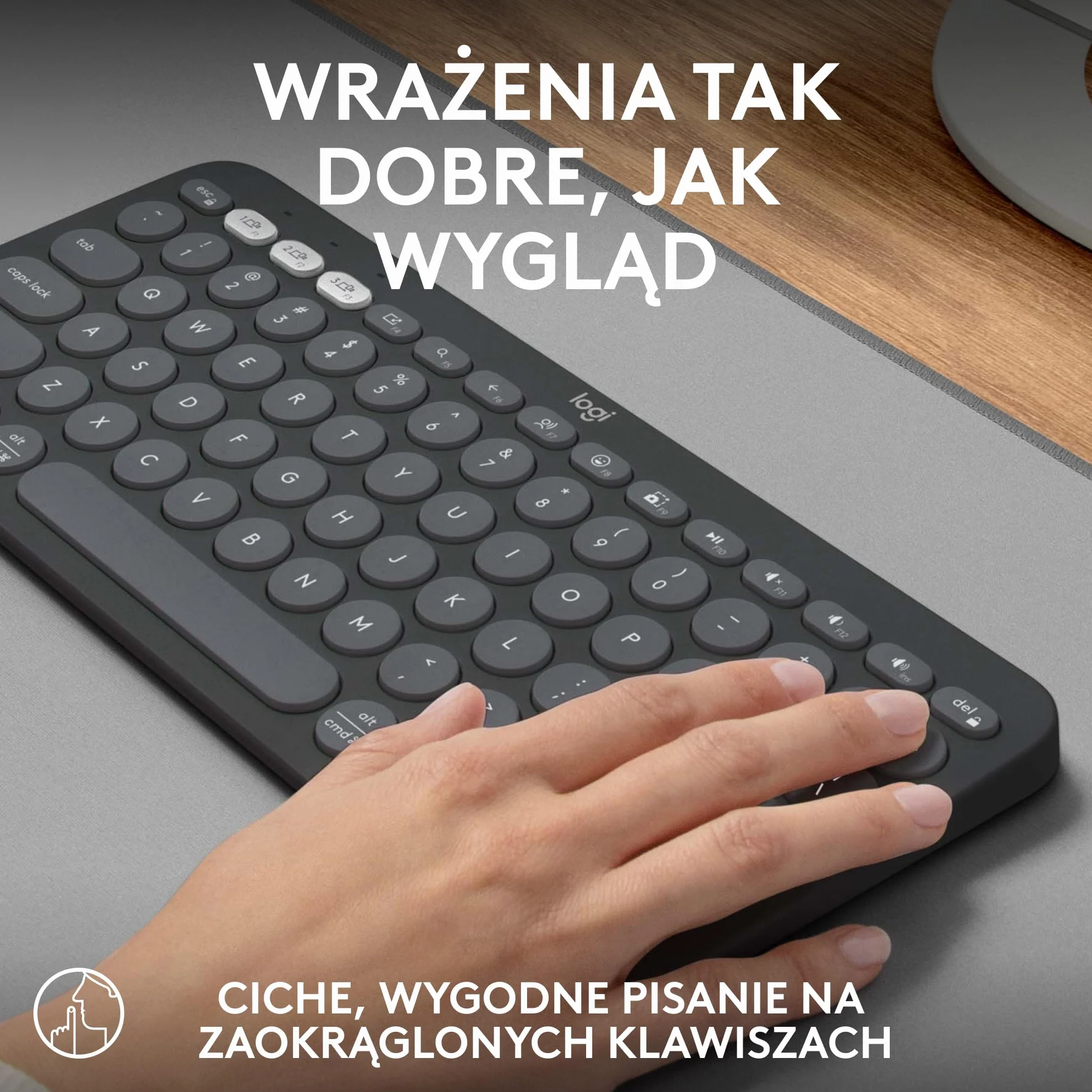 Logitech Pebble Keys 2 K380s Bezprzewodowa Klawiatura Bluetooth QWERTY Grafit