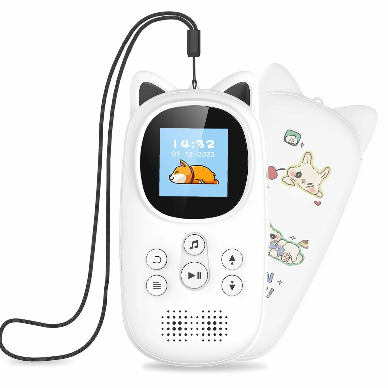 32GB Odtwarzacz MP3 z Bluetooth 5.0, Odtwarzacze MP3 dla dzieci z głośnikiem o pojemności 750 mAh, odtwarzacz muzyczny Oilsky Child Mp3 z radiem FM (Czarny)