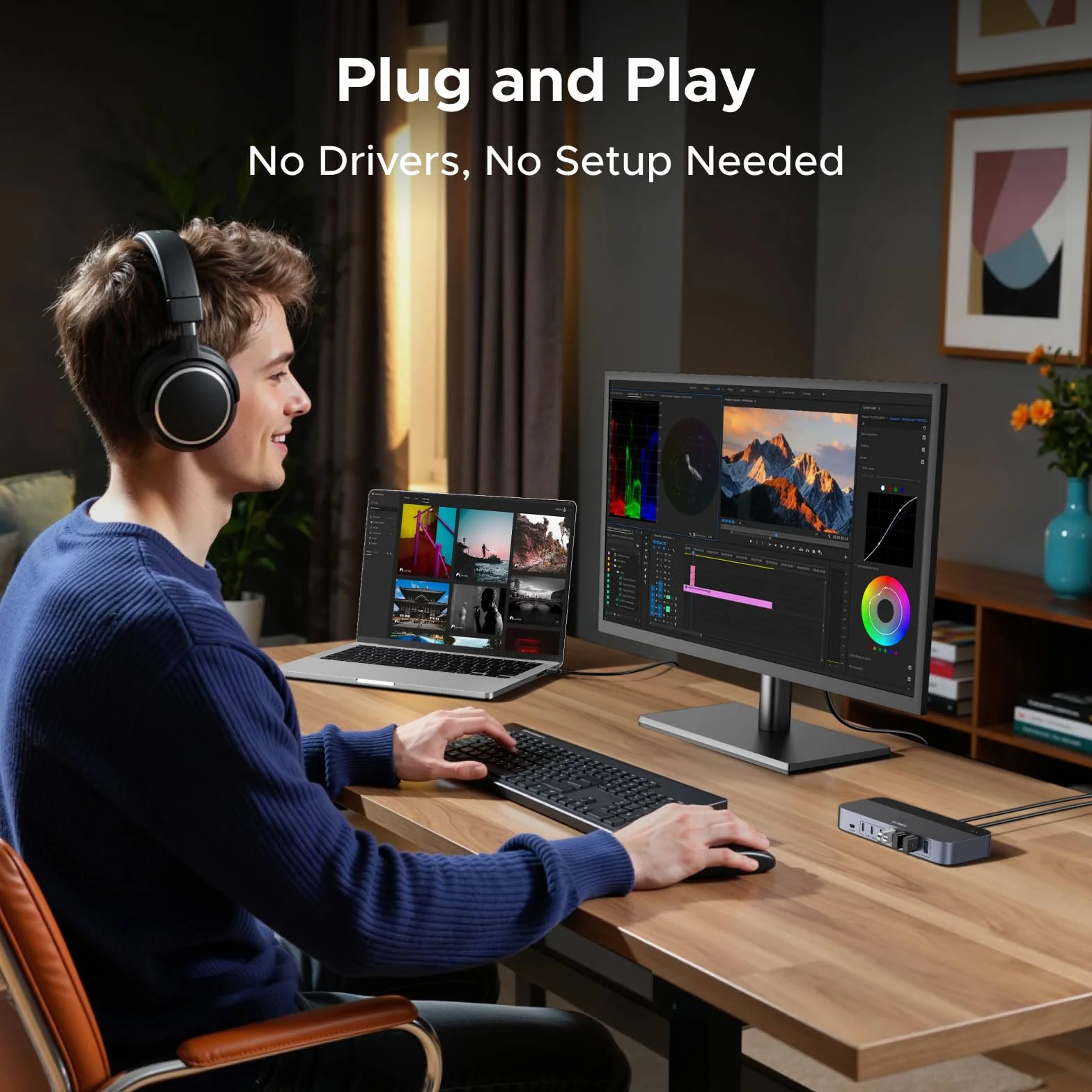 Przełącznik USB UGREEN 2 wejścia 7 wyjść 5Gbps 4xUSB A 3xUSB C 2-częściowy do myszy klawiatury