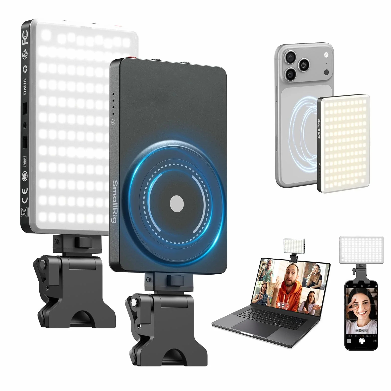 SMALLRIG M3 Magnetyczne światło wideo LED 120 diod 2000 mAh 2700K-6500K Clip-on do iPhone'a iPada