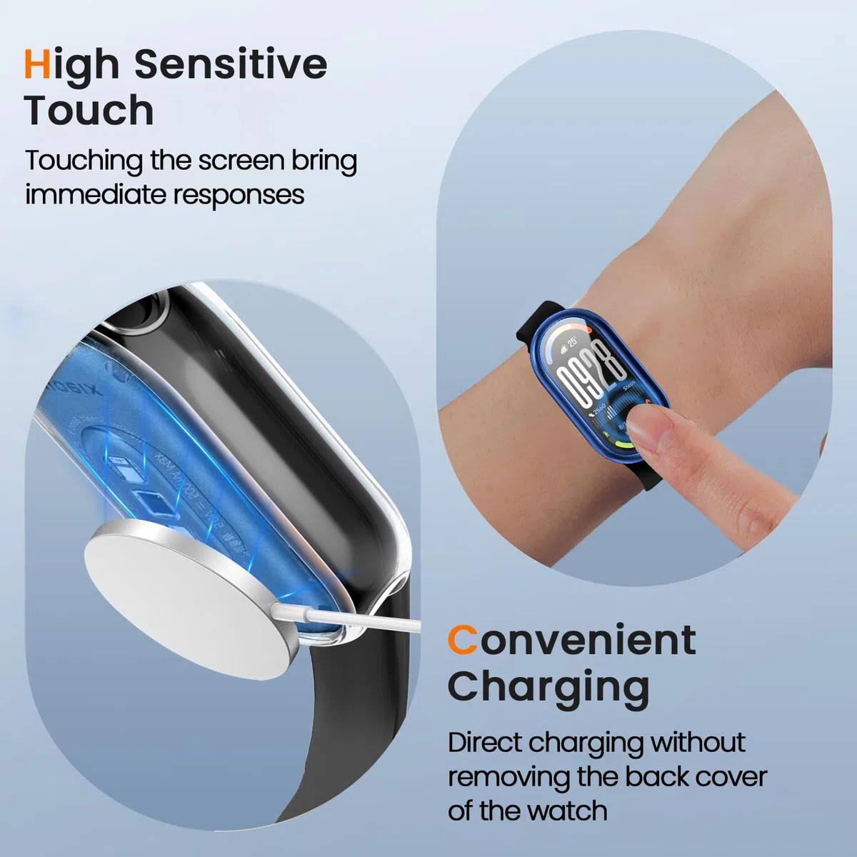 ivoler 3 sztuki etui z osłoną ekranu do Xiaomi Smart Band 10, pełne etui ochronne z miękkiego TPU cienkie, odporne na wstrząsy odporne na zarysowania (przezroczyste czarne i niebieskie)