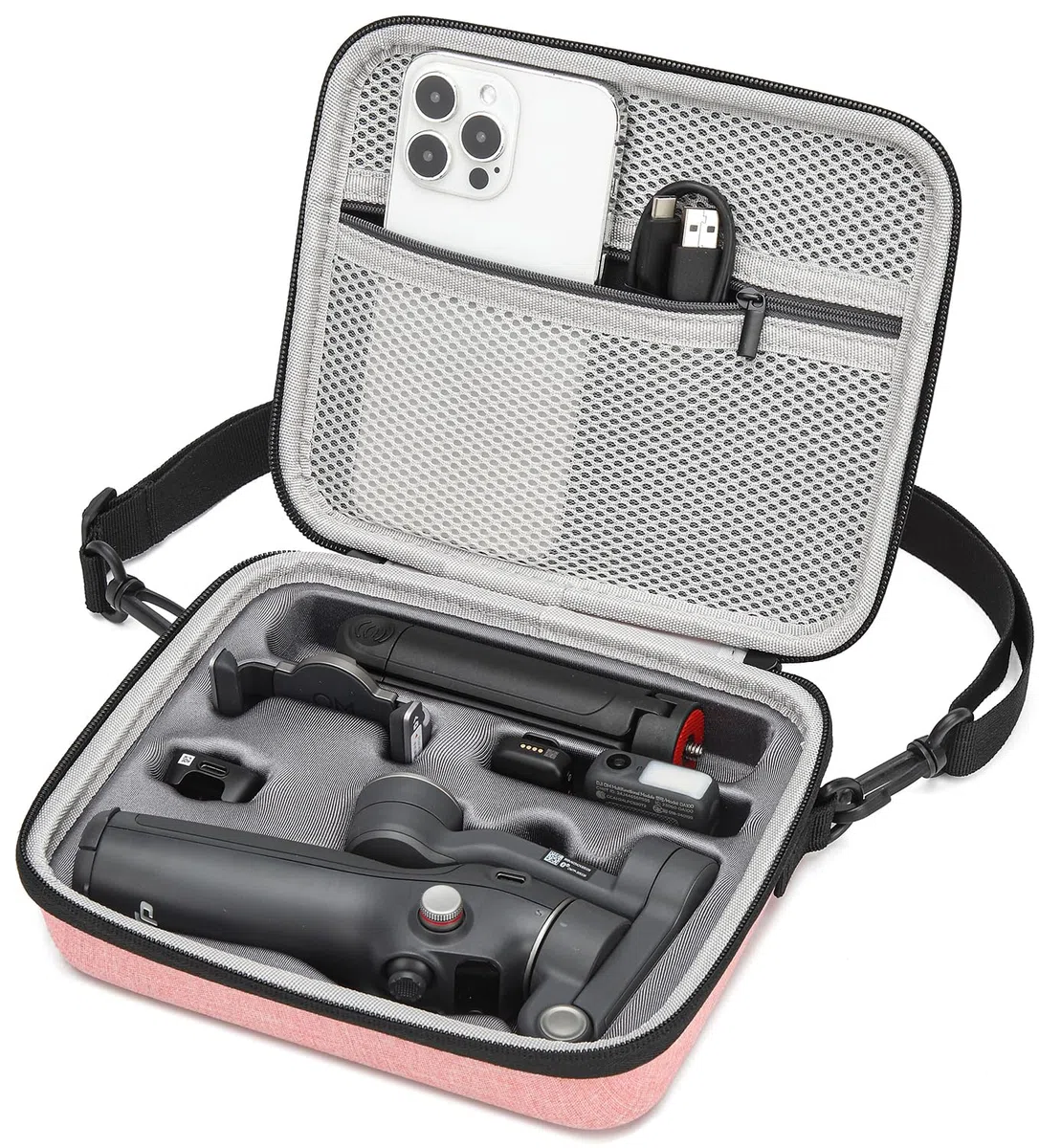 FRETHIND Osmo Mobile 7P Torba Twarda Etui Przenośna Torba na DJI Osmo Mobile 7/7P Gimbal Stabilizator Vlog Combo Akcesoria Torba podróżna (Różowy)