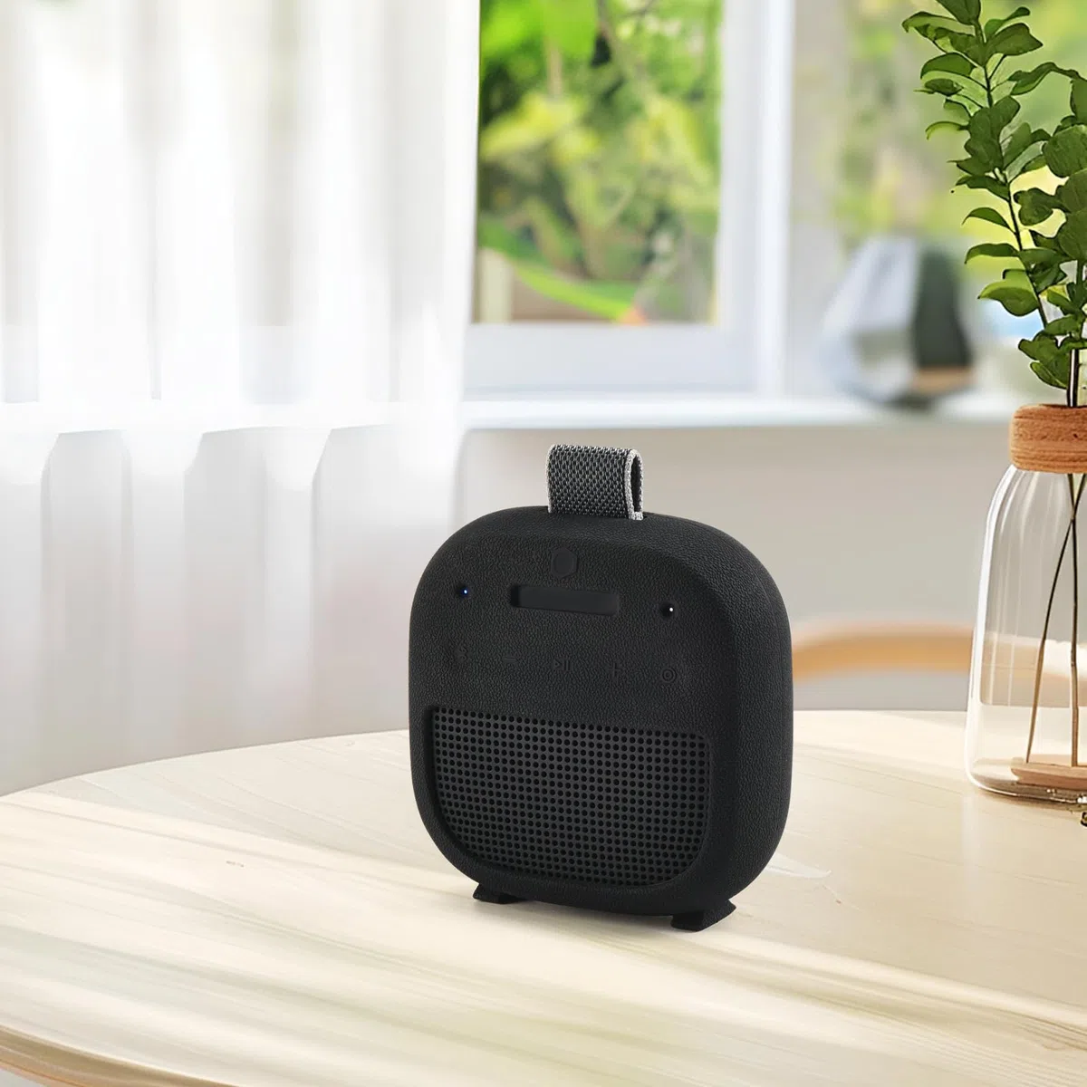 Silikonowe Etui do Bose Nowość Przenośny głośnik SoundLink Micro (2. generacji),do Bose SoundLink Micro 2nd Przenośny Pokrowiec Podróżny Futerał Ochronny z Karabinek,Czarny