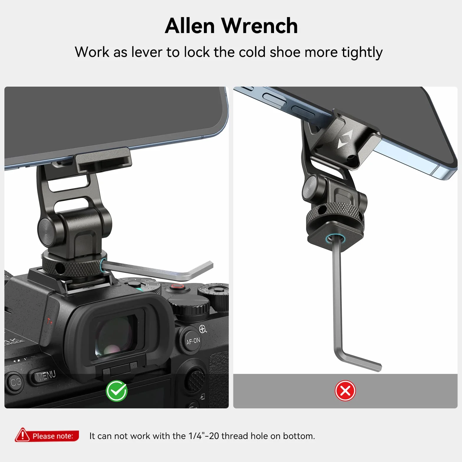 SMALLRIG Uchwyt Telefonu z Zimnymi Butami 1/4" Obrót 360°