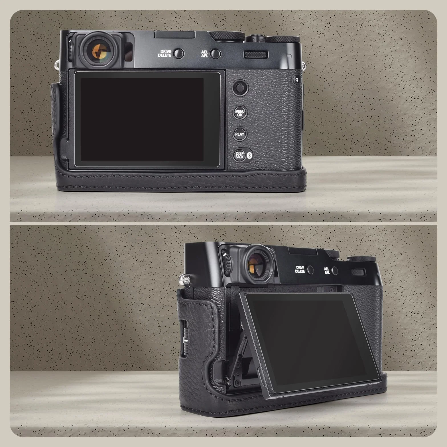 Fuji X100VI Skórzane Etui Ochronne, Czarny, MUZIRI KINOKOO