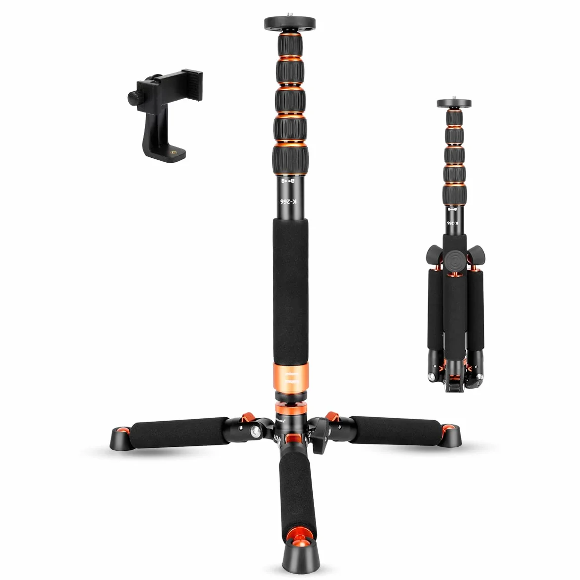 Koolehaoda Kamera monopod z metalową podstawą statywu, 6 sekcji regulowanej wysokości 46-177cm, średnica nogi Φ28 mm do kamery wideo DSLR Fotografia DV, maksymalne obciążenie 6 kg