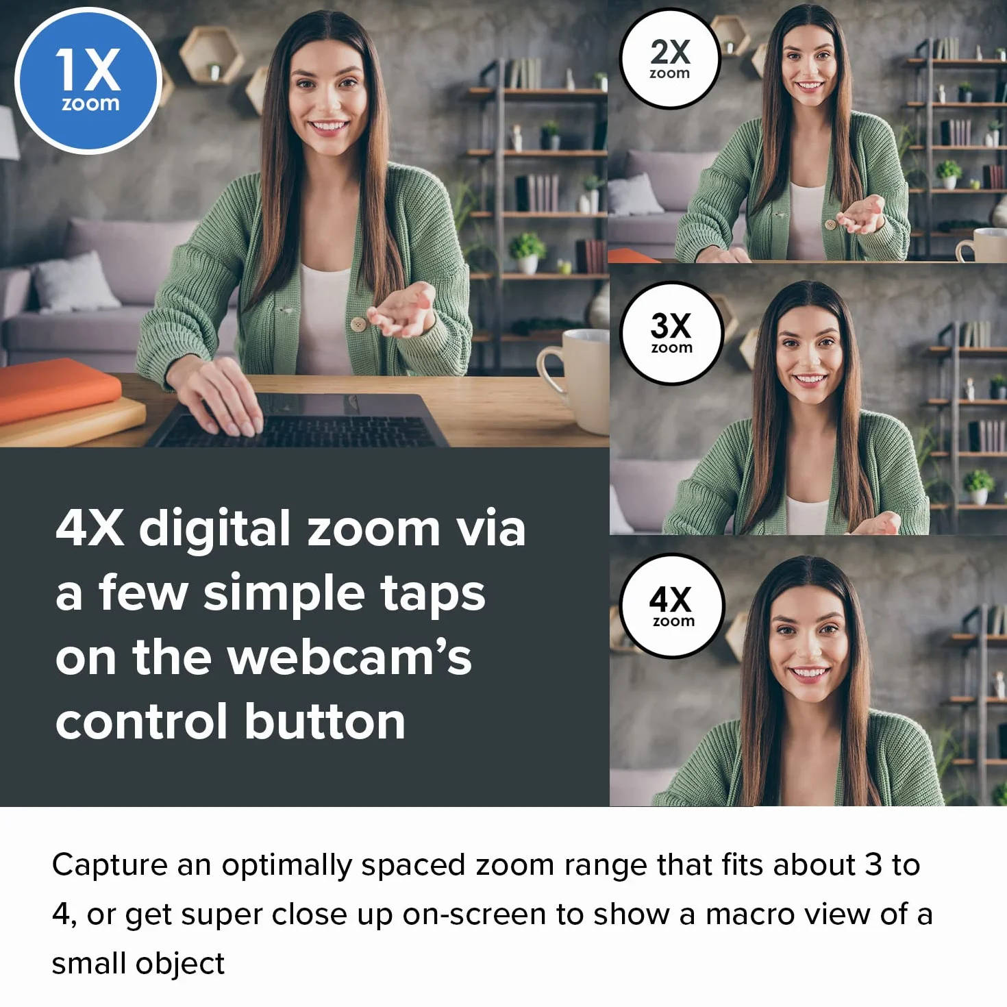 CREATIVE Live Sync V3 kamera internetowa 2K QHD USB z 4-krotnym zoomem cyfrowym i mikrofonami, 1080p HD, pole widzenia do 95°, osłona obiektywu, do PC i Mac