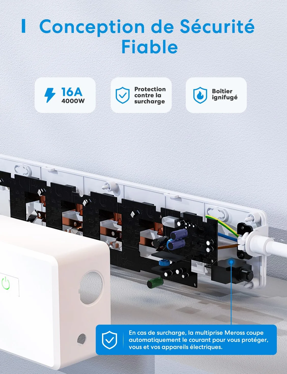 Inteligentna listwa zasilająca 16A Wi-Fi 4 gniazda AC 4 porty USB kompatybilna z Apple HomeKit Alexa Google Home sterowanie głosowe