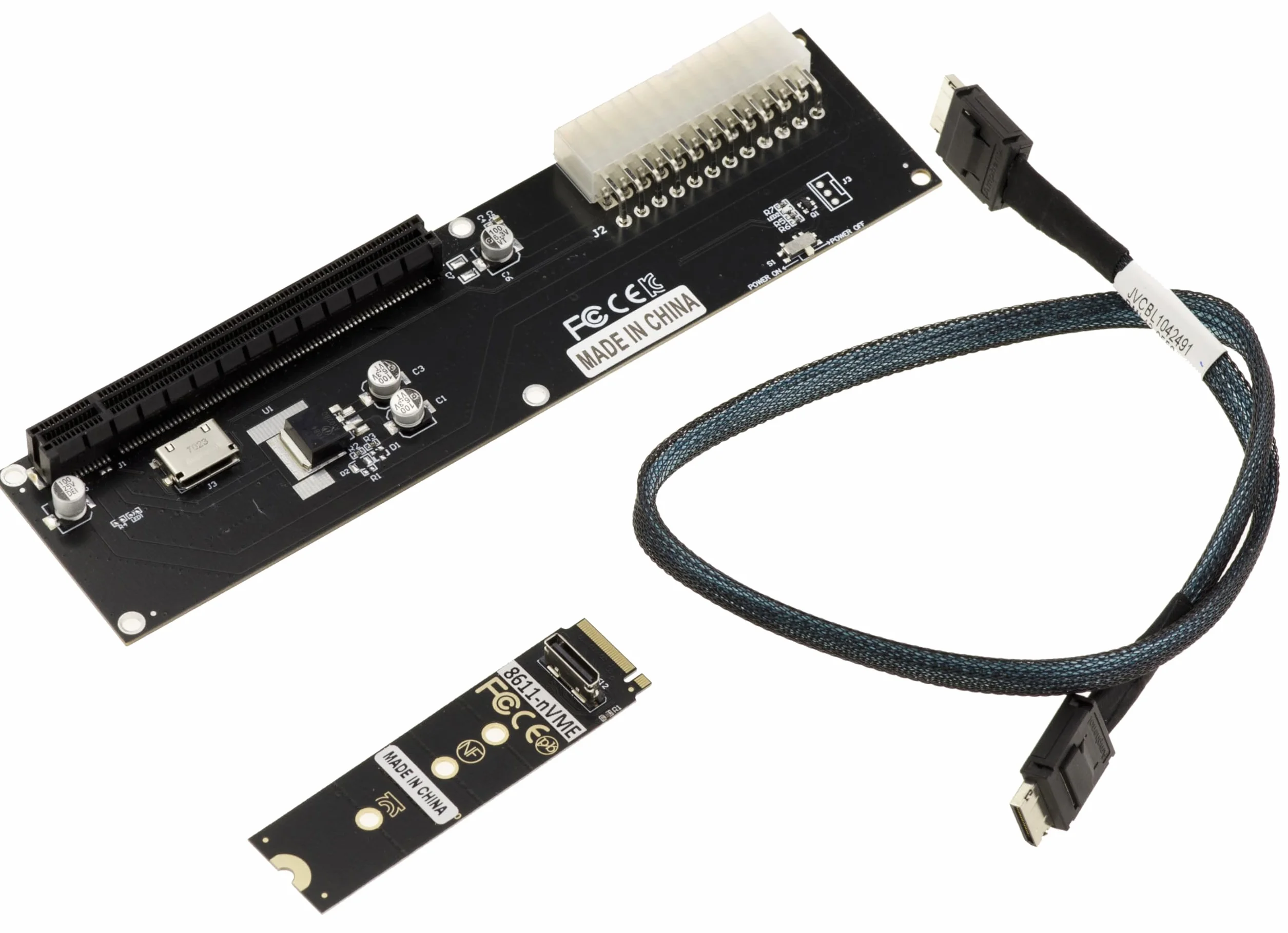 KALEA-INFORMATIQUE Płyta adaptera M2 NVMe M Key do PCIe 16x Gen 4.0 32G kompatybilna ze wszystkimi kartami PCIe, w tym z procesorami graficznymi. Szybkie łącze Oculink SFF-8611