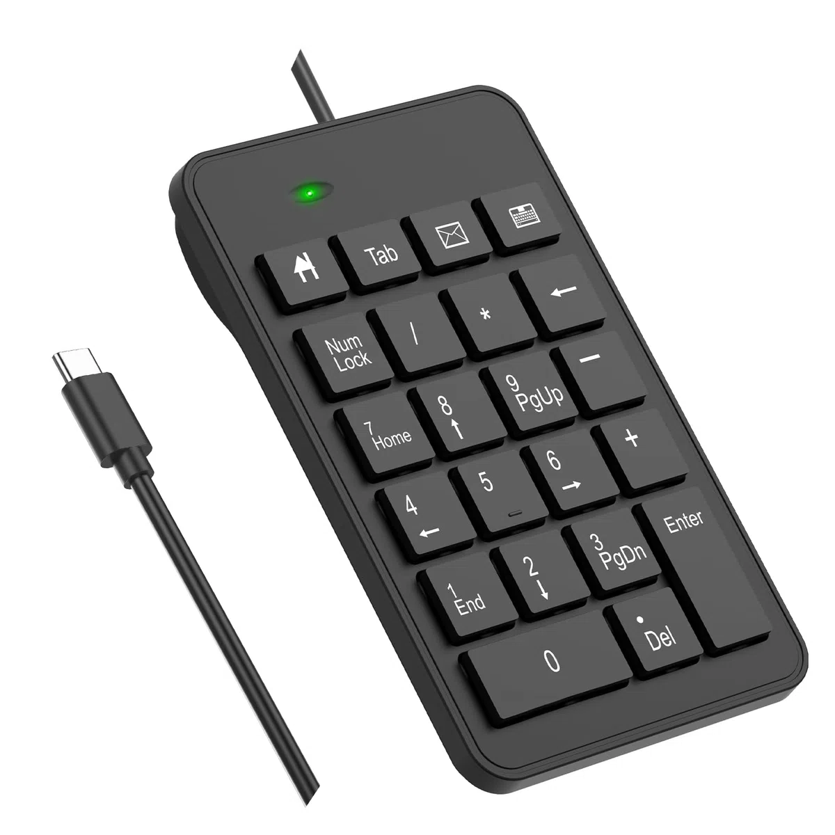 Przewodowa klawiatura numeryczna USB C, 23 klawisze, typ C, ulepszona wersja 10 klawiszy, klawiatura USB, rachunkowość finansowa, kompatybilna z laptopem, komputerem, MacBookiem, notebookiem