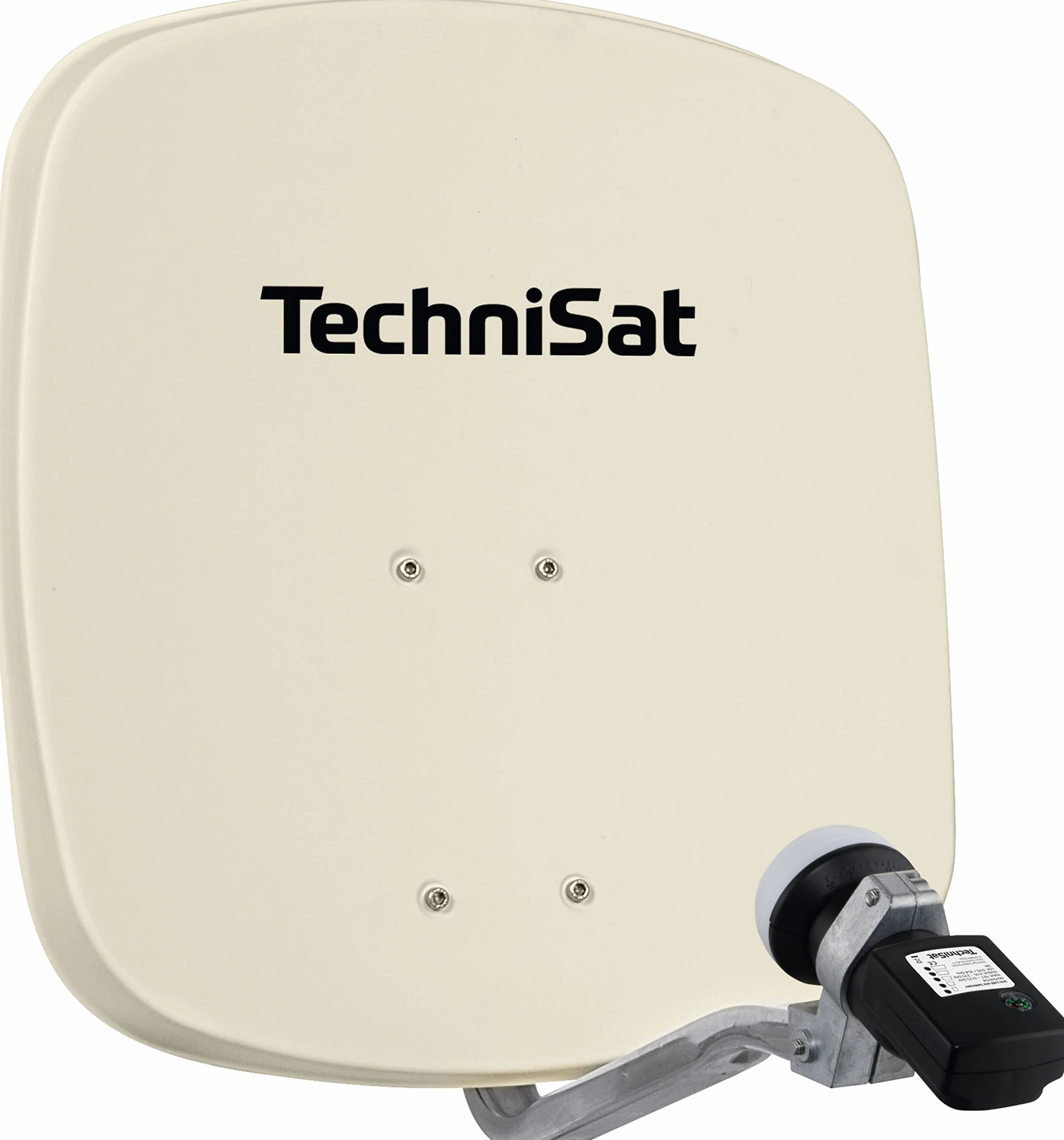 TechniSat DIGIDISH 45 - Antena satelitarna dla 1 abonenta (mały system satelitarny 45 cm - kompletny zestaw z uchwytem ściennym i anteną satelitarną V/H-LNB) beżowa
