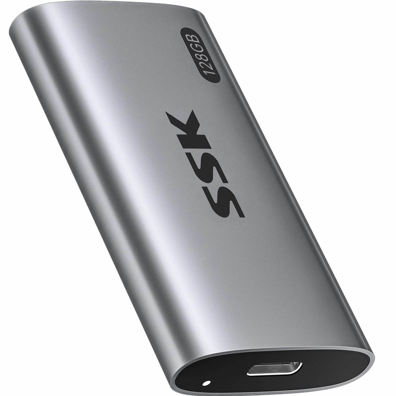 SSK Przenośny zewnętrzny dysk SSD 128 GB, ultraszybka prędkość do 550 MB/s Zewnętrzny dysk półprzewodnikowy USB 3.2 Gen2 USB-C Mini Zewnętrzny dysk SSD do laptopów, urządzeń typu C