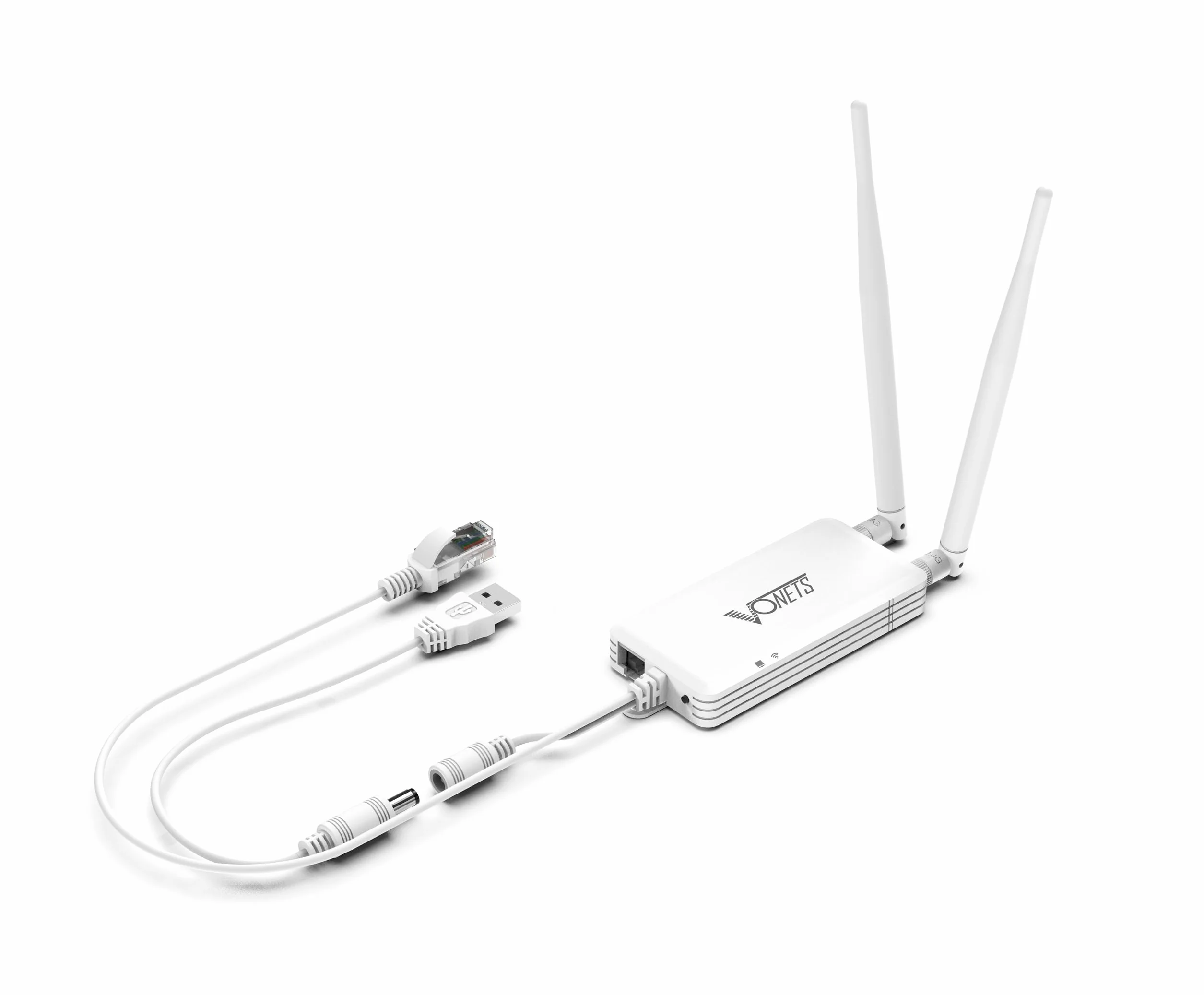 VONETS VAP11S-232 przemysłowy mostek WiFi o dużej mocy 2,4 GHz / wzmacniacz / mini router / adapter Ethernet WiFi przedłużacz hotspot z 2 portami RJ45 / antenami USB / DC do