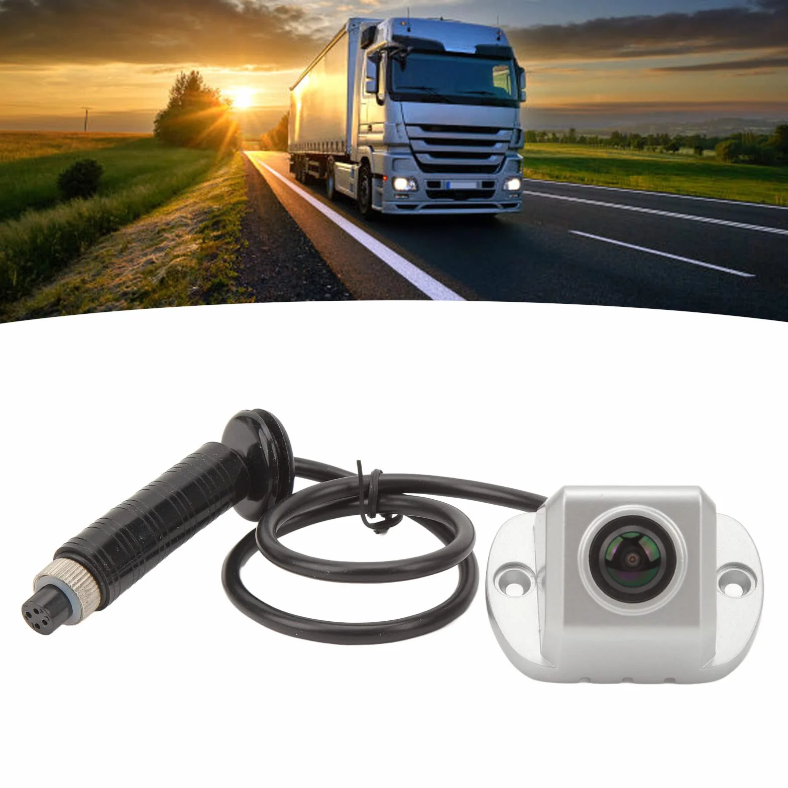 Kamera Boczna, Noktowizor 4-pinowa Kamera Cofania Wodoodporna Kamera Samochodowa Blind Spot IP68 z Widokiem z Boku do Autobusu RV Van Truck (-1610230021012)
