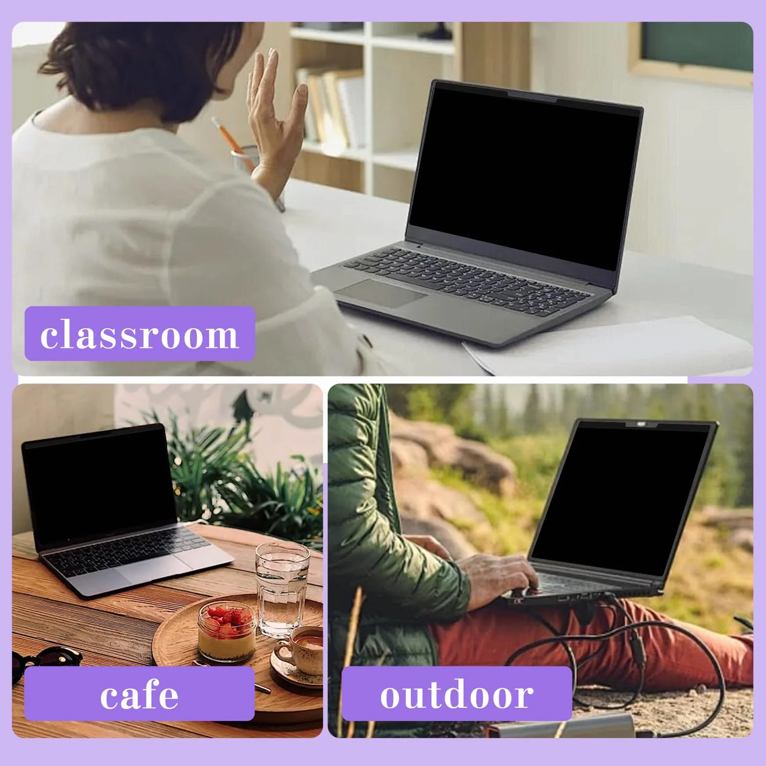 Zdejmowany magnetyczny filtr prywatyzujący do laptopa 14" 16:10 - folia ochronna, przeciwodblaskowa i filtr niebieskiego światła do notebooka 14 cali (309 x 198) mm