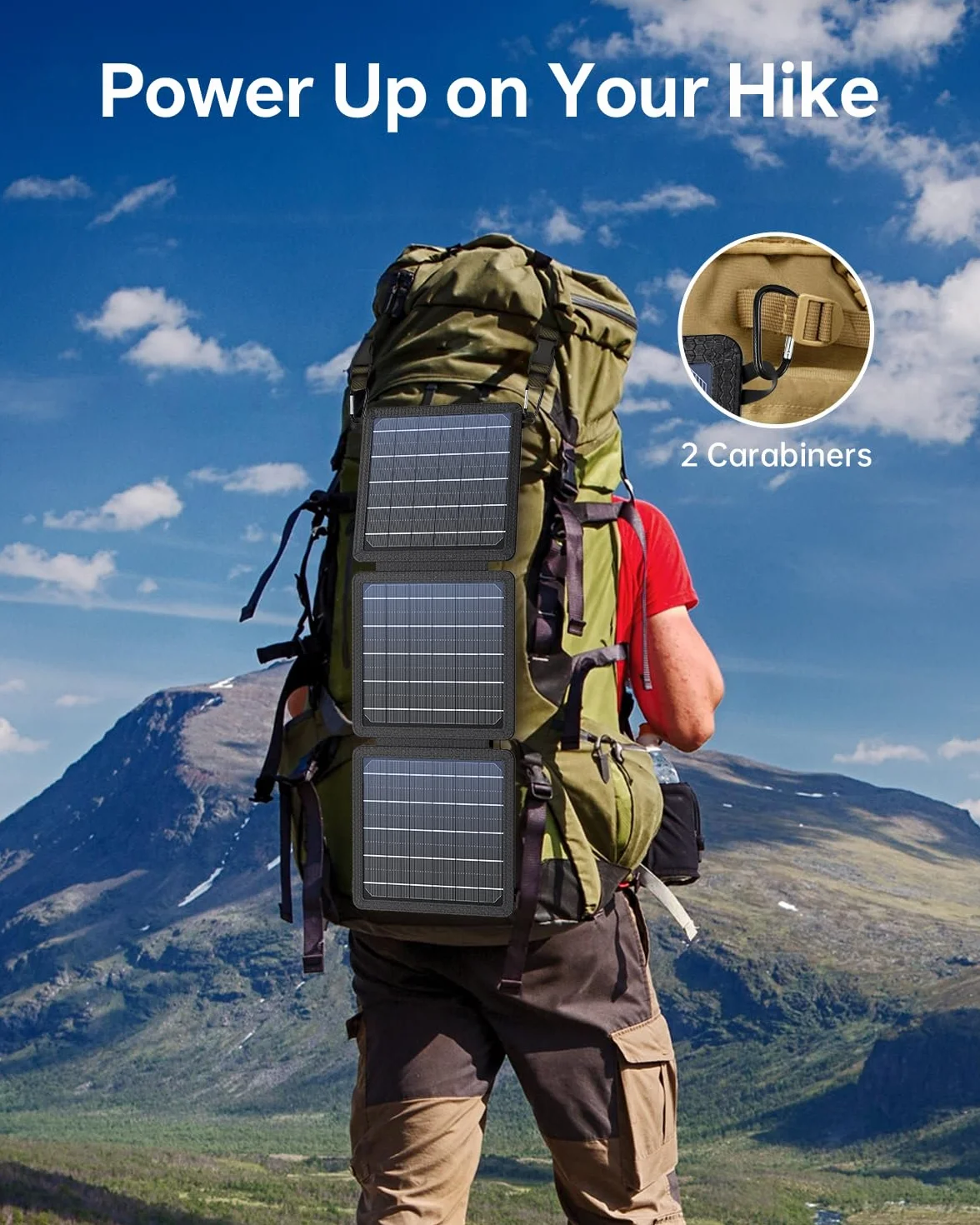 Panel Solarny 15W Przenośna Ładowarka Słoneczna USB-C USB IPX4 Wodoodporna
