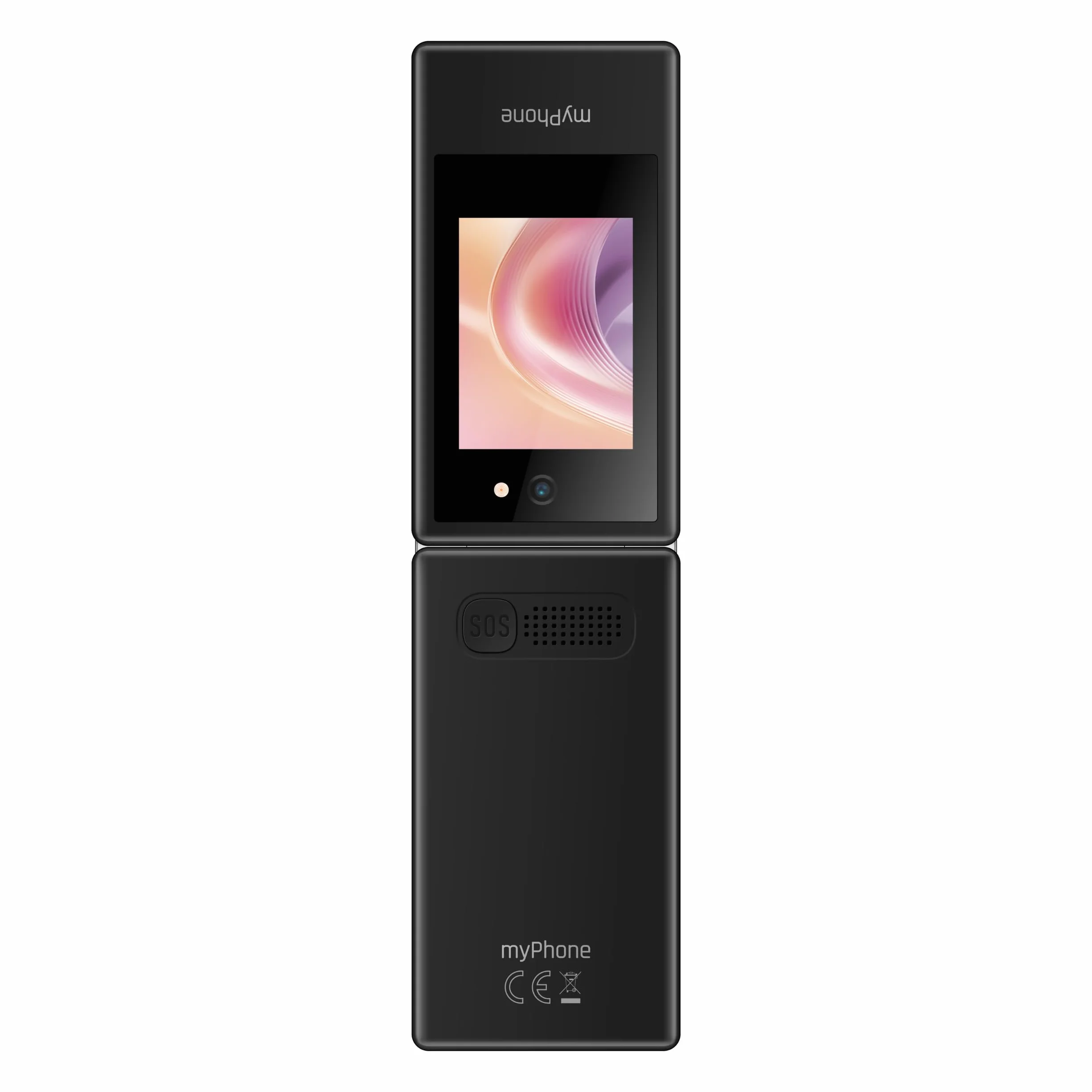 myPhone Tango 2 LTE telefon z klapką do seniorów bez abonamentu, 4G telefon dla seniora z dwa wyświetlacze, telefon dla seniora dużymi przyciskami, stacją ładującą, przyciskiem SOS, Dual SIM