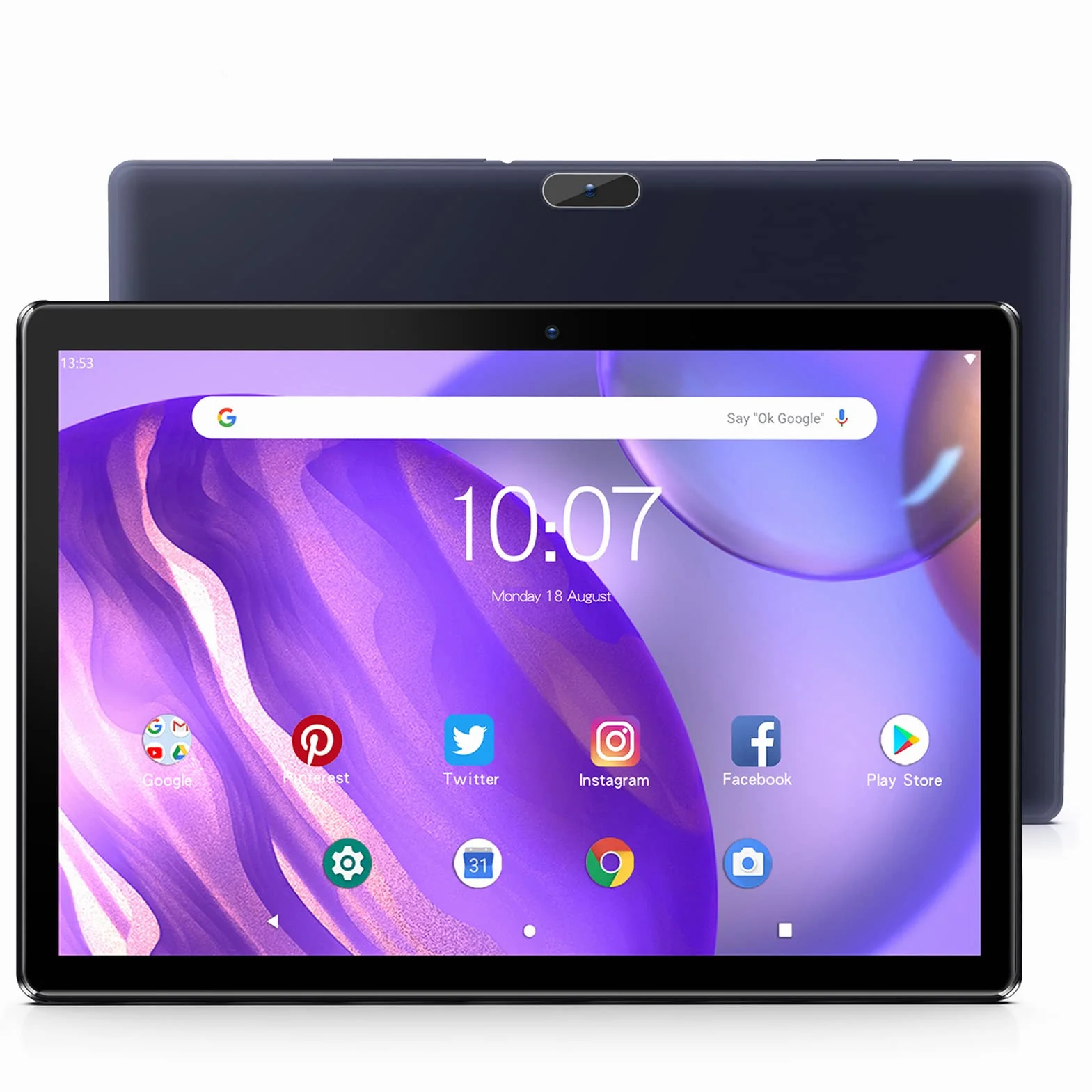 PRITOM Tablet 10 cali Android 13 Phone Tablet 3G, SIM, 64 GB Quad Core, (TF 512 GB), bateria 5000 mAh, kamera tylna 8 MP, obsługa połączeń 3G, WiFi, GPS, Bluetooth, USB typu C, czarny