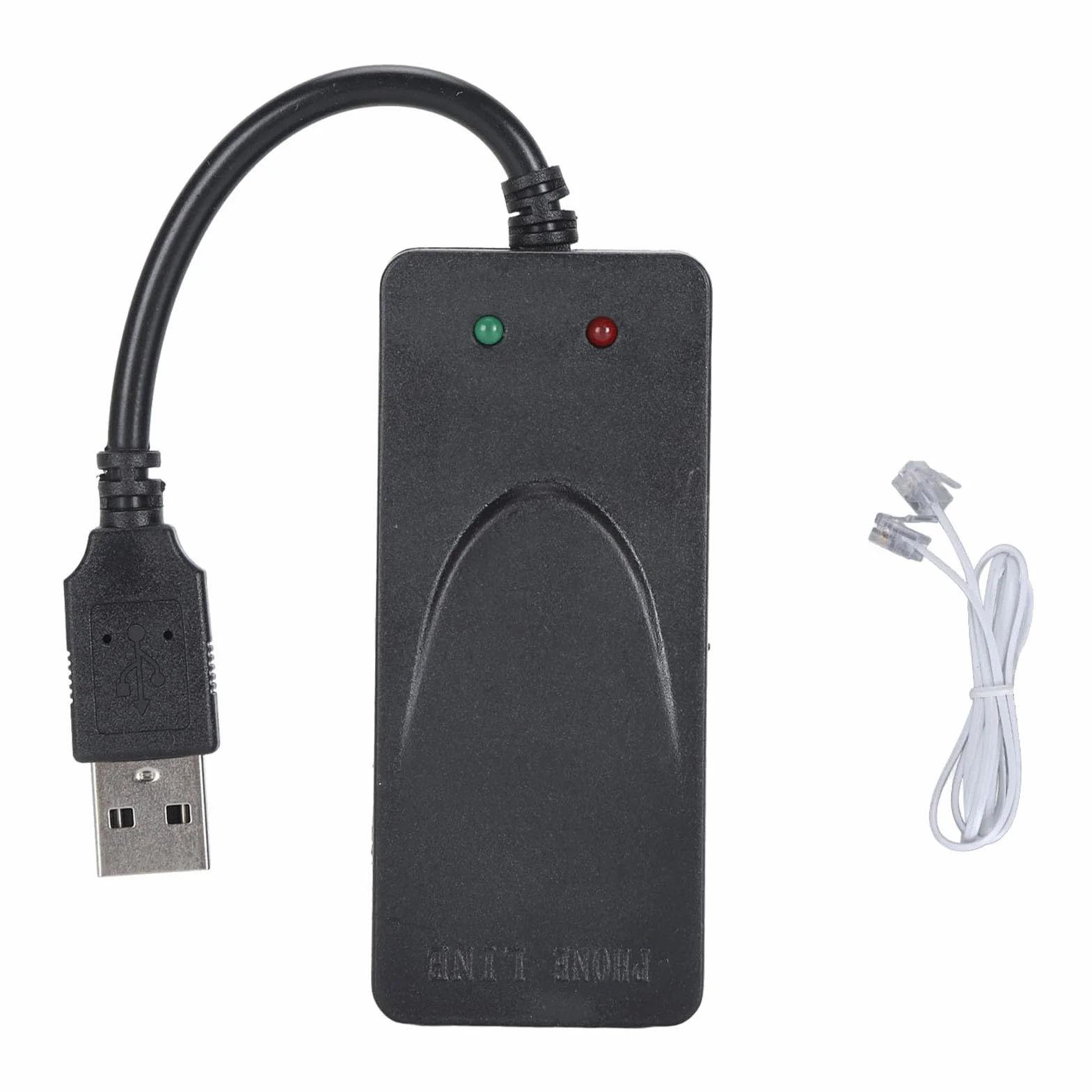 Zewnętrzny Analogowy Faks-Modem USB V.90 56K Dial Up z Dwoma Portami RJ11, Gniazdem na Telefon, Obsługa Identyfikacji Dzwoniącego dla Komputera i Laptopa