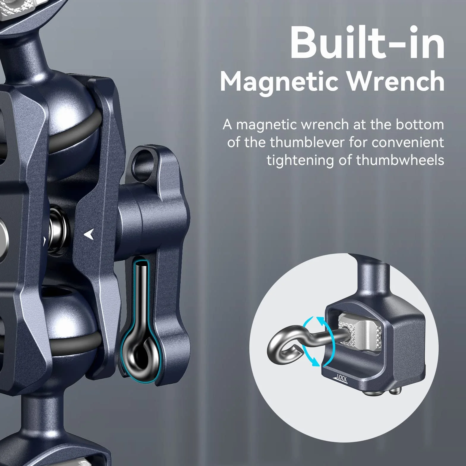 SMALLRIG Podwójne głowice kulowe Magic Arm 3873 1/4"-20 maks. obciążenie 6 kg 88 g stop aluminium stal nierdzewna