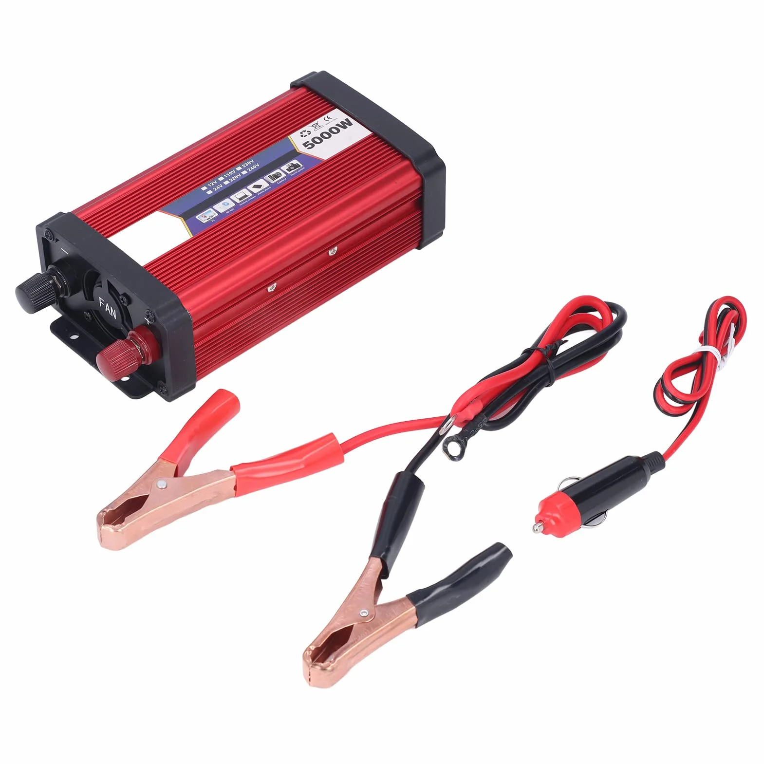 Falownik 1000 W, 12 V/24 V do 110 V/220 V 5000 W Moc Szczytowa Falownik Sinusoidalny do Pojazdów Samochodowych RV (24 V do 220 V)