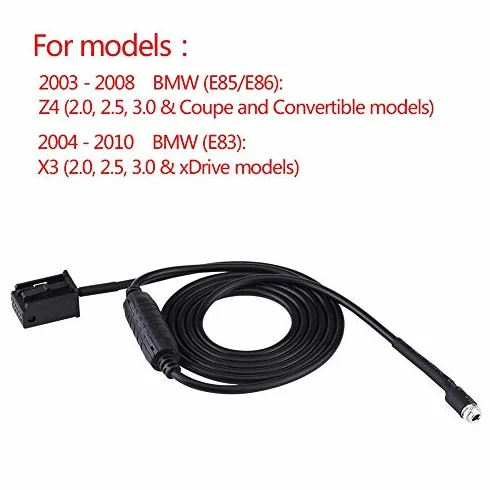 Żeński pomocniczy kabel adaptera audio AUX do E85 E86 Z4 CD X3 E83 12-pinowa linia do iPoda