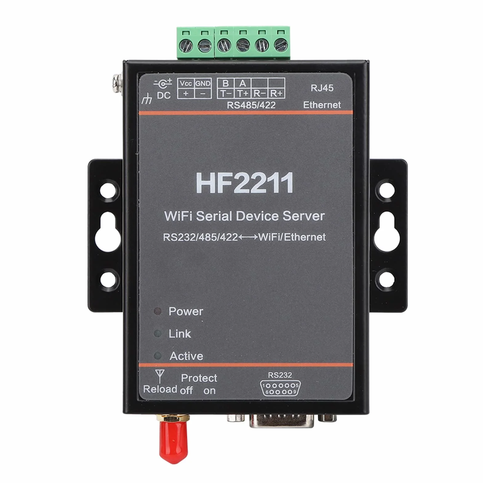 Serwer Szeregowy HF-2211 Konwerter RS232 na WIFI Ethernet i RS422 dla Komunikacji Seryjnej Sieciowej Urządzeń Przemysłowych i Automatyzacji