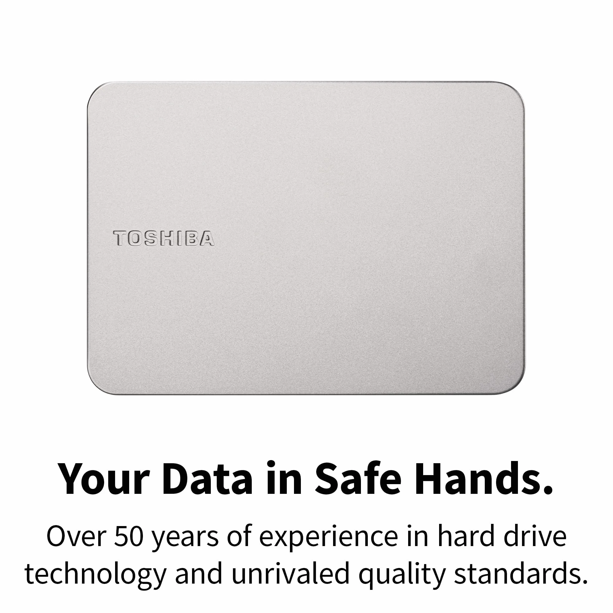 Disco rigido esterno - TOSHIBA - Canvio Flex - 1 TB - Argento - Prestazioni eleganti