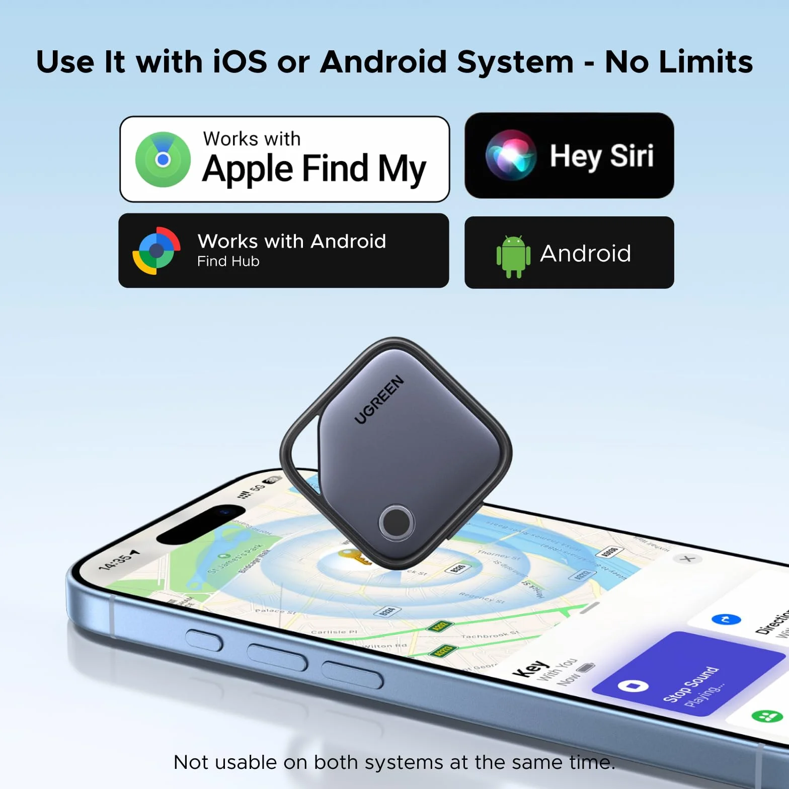 Zestaw 4 sztuk UGREEN FineTrack Duo dla systemu iOS lub Android, ładowalny tracker USB C kompatybilny z Apple Find My lub Google Find Hub, lokalizator kluczy i smarttag do plecaków, walizek itp.