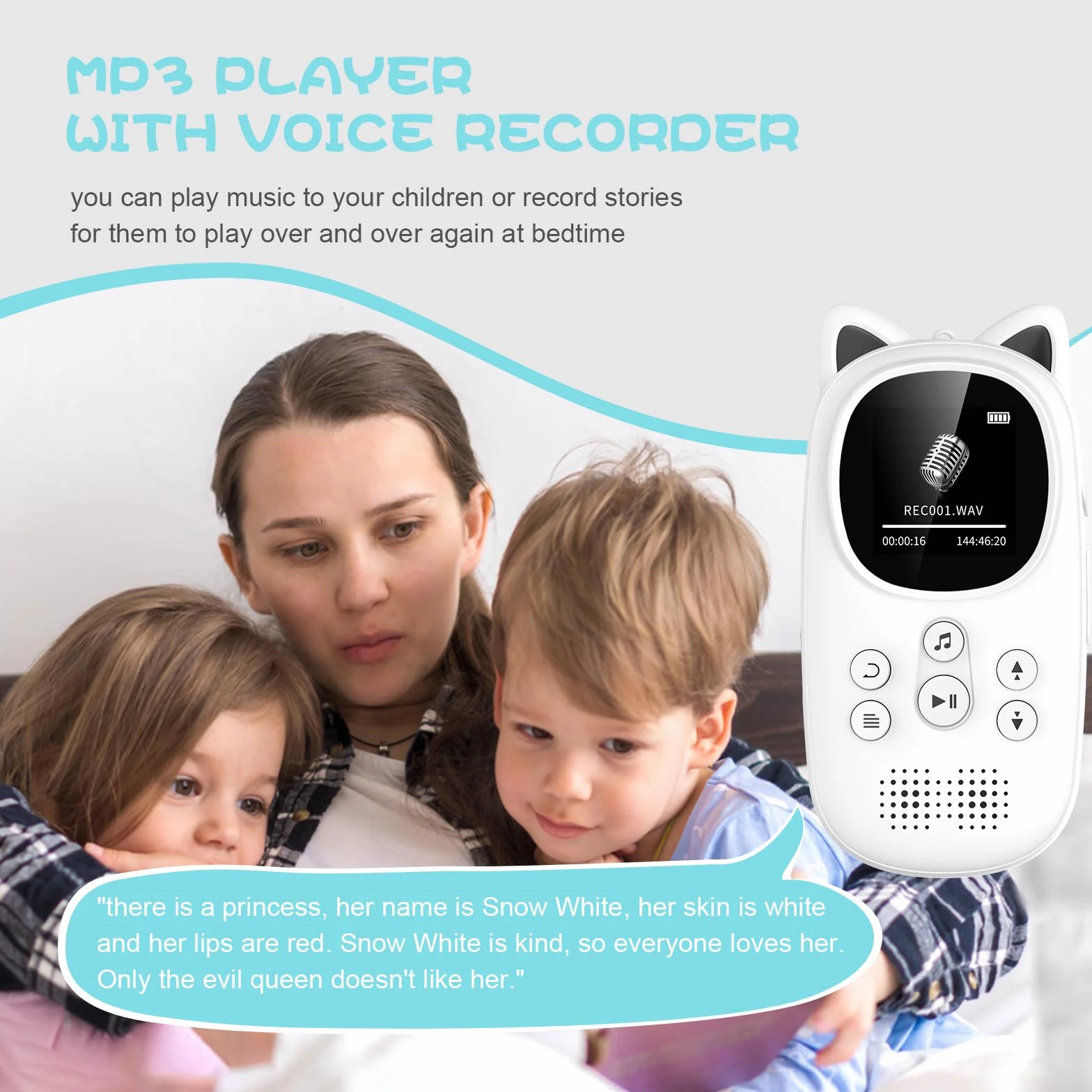 32GB Odtwarzacz MP3 z Bluetooth 5.0, Odtwarzacze MP3 dla dzieci z głośnikiem o pojemności 750 mAh, odtwarzacz muzyczny Oilsky Child Mp3 z radiem FM (Czarny)