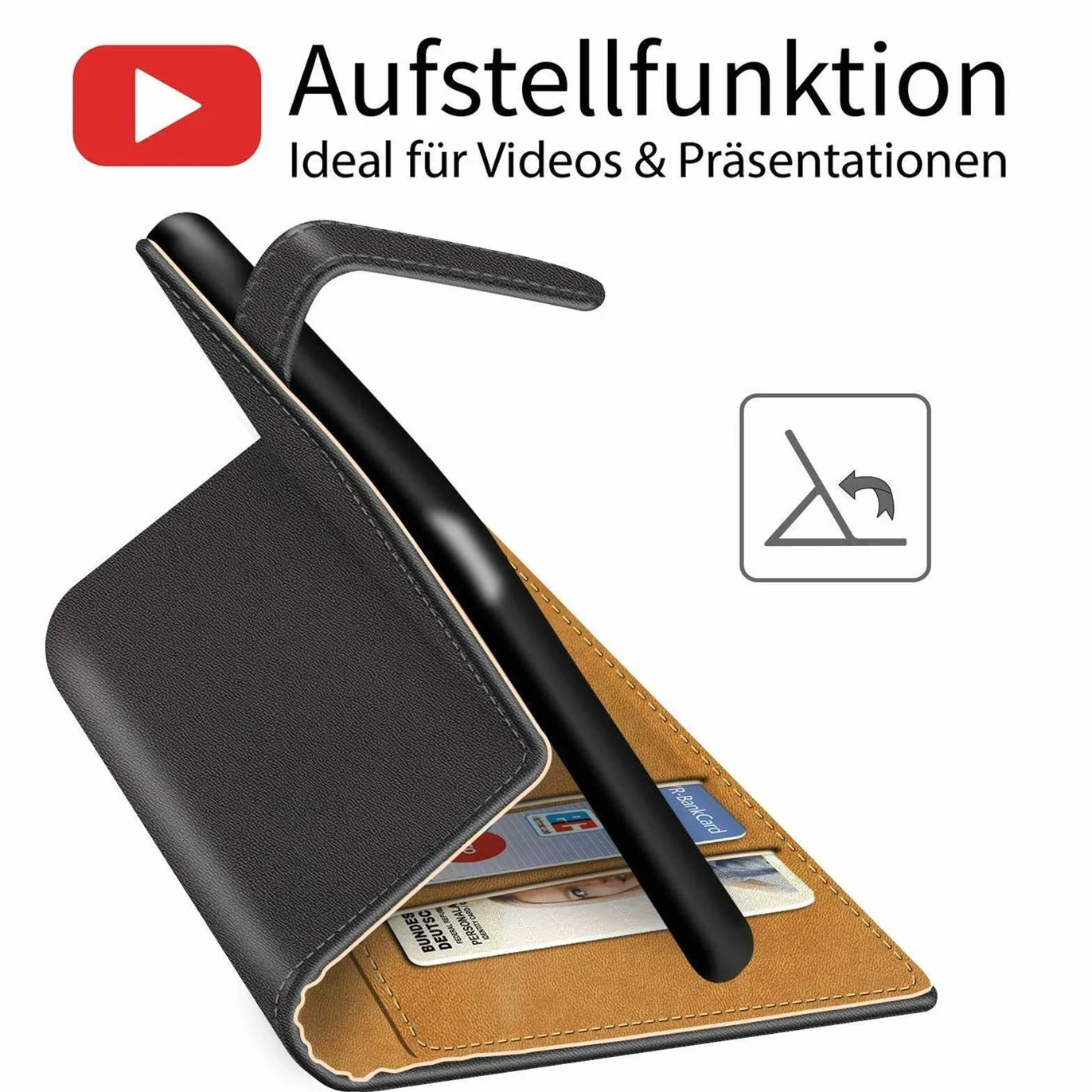 Verco Etui Kompatybilne z OnePlus 9 Pro Case, ochronne obudowa dla OnePlus 9 Pro portfel smartfon przegródki na karty, Czarny