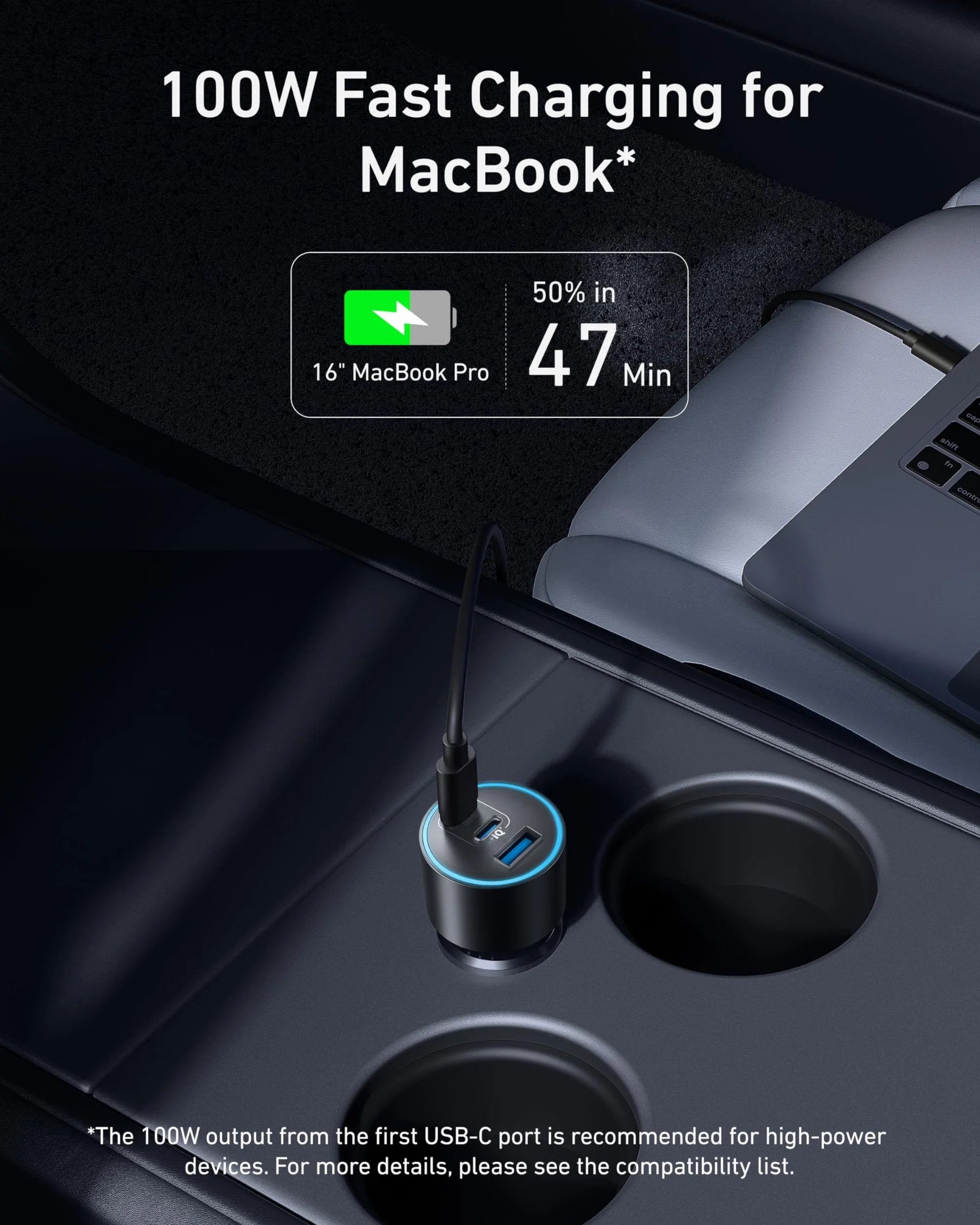 Anker Ładowarka samochodowa USB-C 167,5W 3-portowa ultrakompaktowa szybka do MacBook Pro/Air iPhone 15/14/13 Samsung S24/S23 iPad Pro AirPods