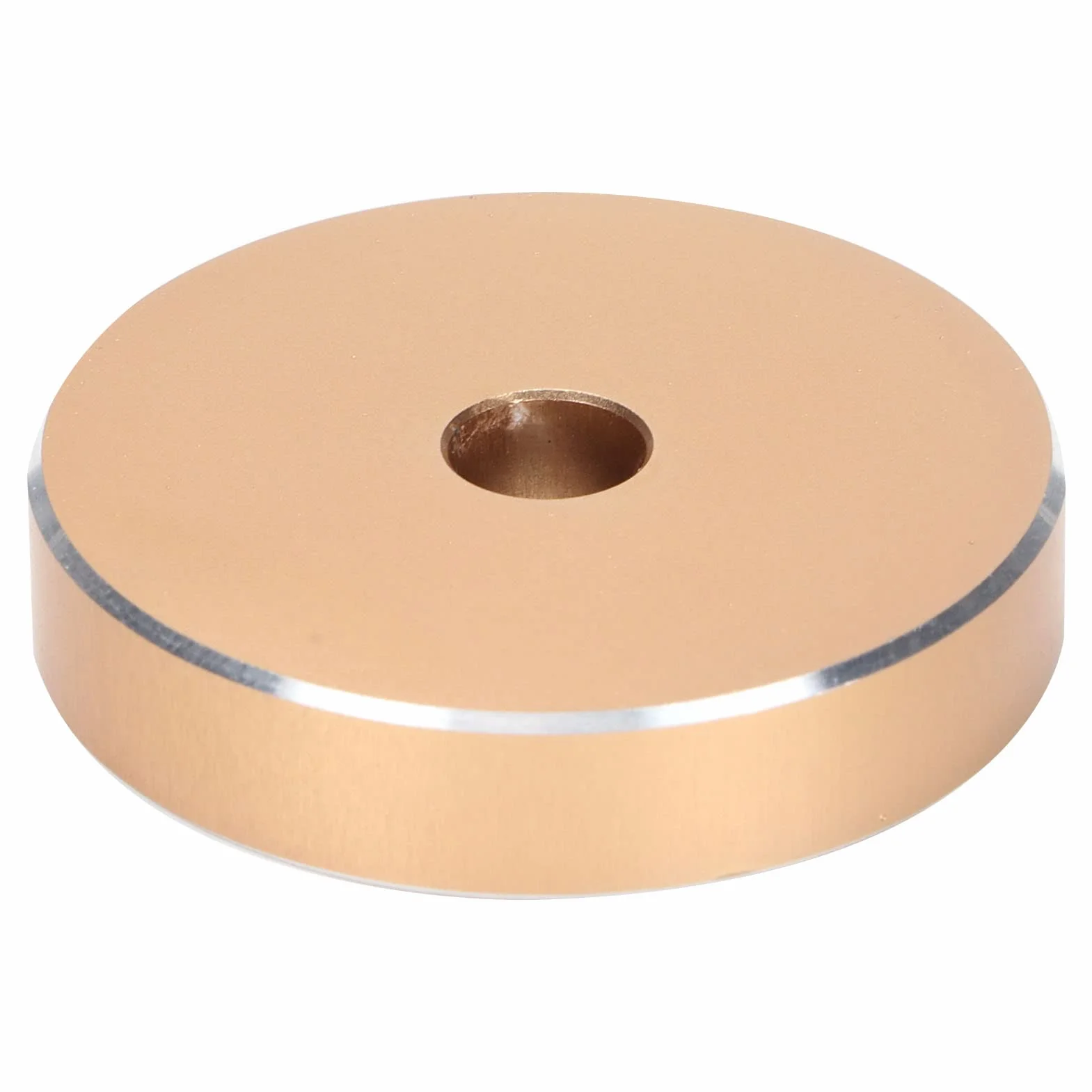 Aluminiowy Adapter 45 Obr./min, 7-calowy do Płyt Winylowych, Gramofonowy Zaciskowy, do Większości Płyt z Dużymi Otworami (Złoto)