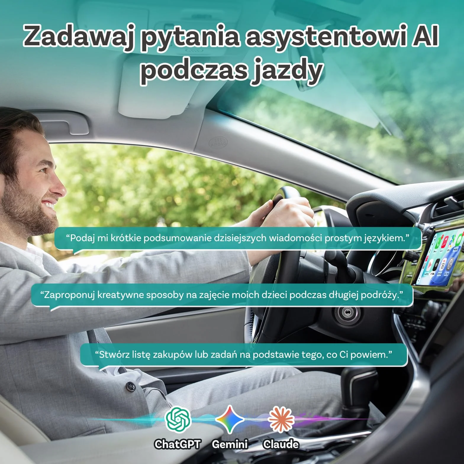 Ottocast Mini Pico Adapter bezprzewodowy 2-w-1 CarPlay Android Auto WiFi 6 Bluetooth 5.4