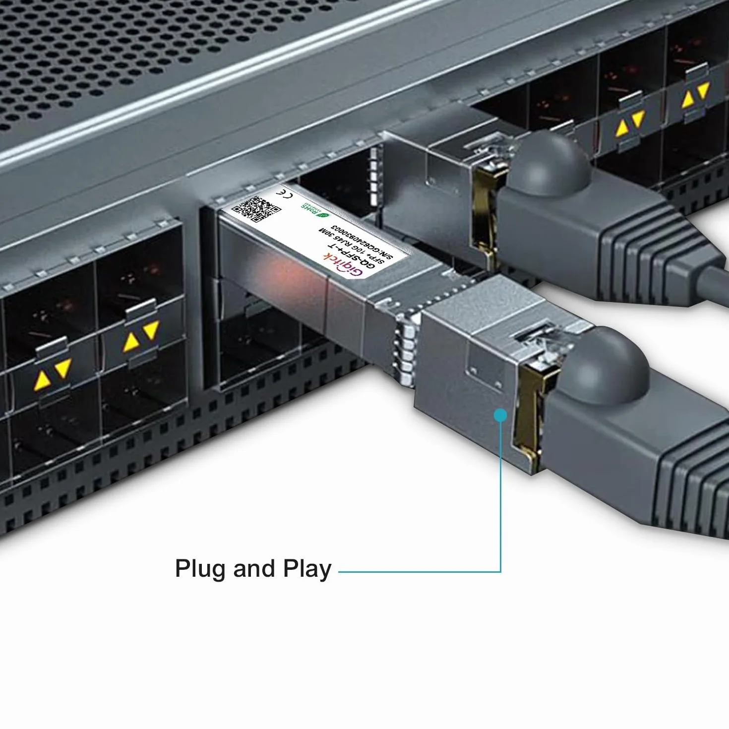 SFP+ 10GBase-T Transceiver RJ-45 Miedziany 30m Cat6a/Cat7 Kompatybilny Cisco Ubiquiti MikroTik
