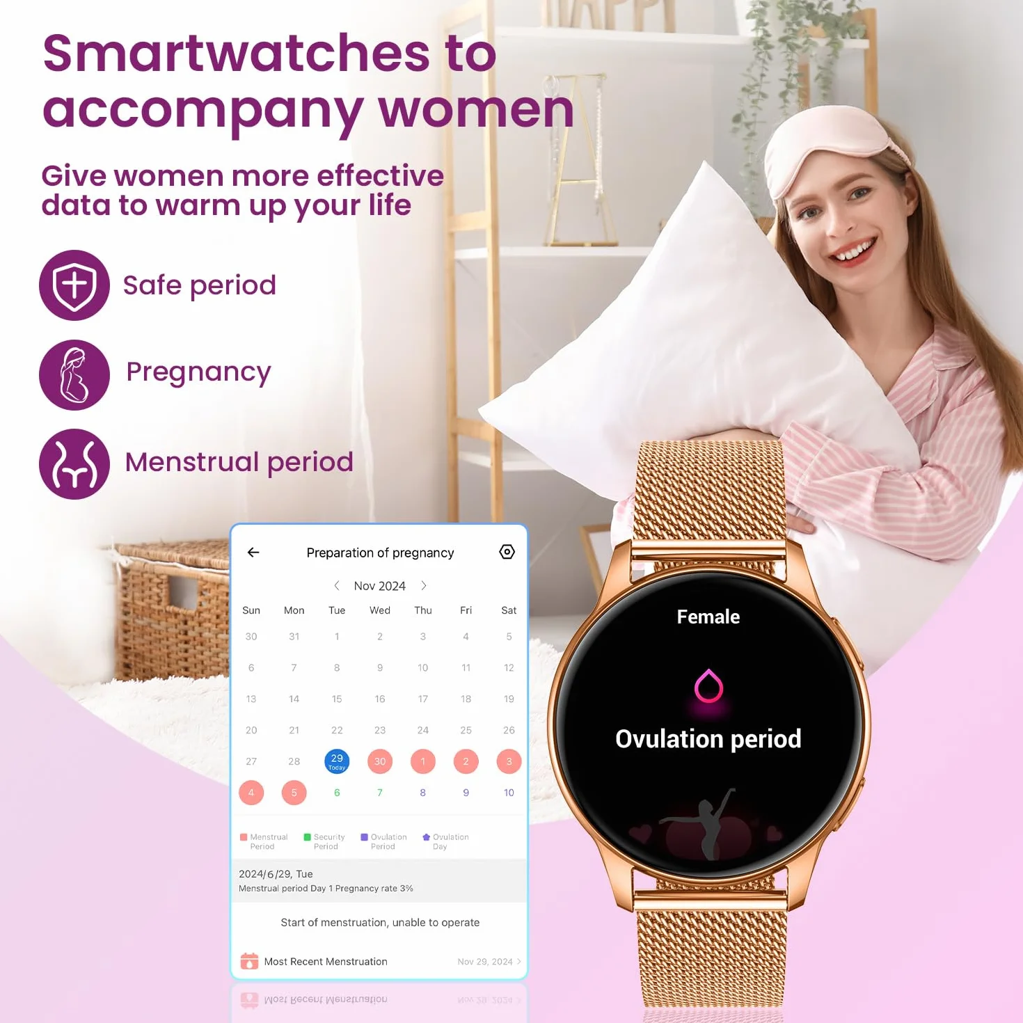 Smartwatch damski z funkcją telefonu, zegarek fitness, zegarek na rękę: 1,32" AMOLED Smart Watch z pulsometrem, monitorowaniem snu, licznikiem kalorii, zegarek sportowy IP68, wodoszczelny, zegarek