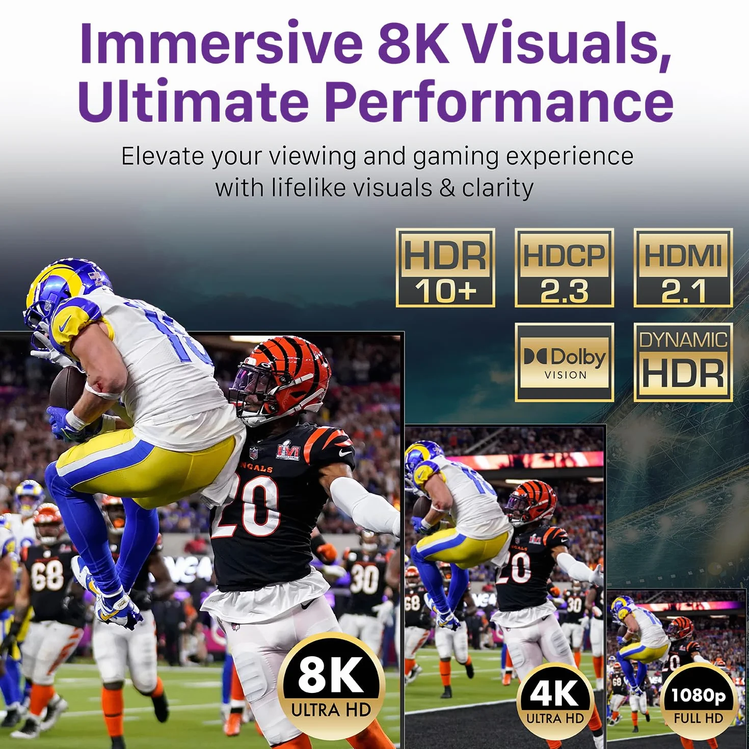 Fosmon 5-portowy przełącznik HDMI 8K z pilotem, obsługa 8K@60Hz 4K@120Hz High Speed 48Gbps, Switch HDMI 2.1 5 wejść 1 wyjście Splitter Hub kompatybilny z PS5 Xbox Apple TV DVD laptopem PC monitorem