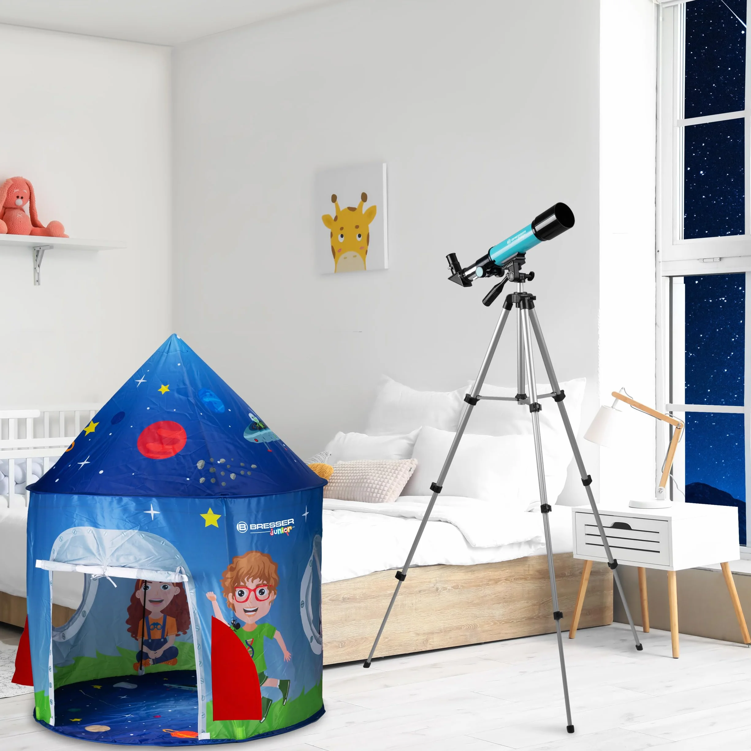 Bresser Teleskop refrakcyjny Junior 50/360 z namiotem