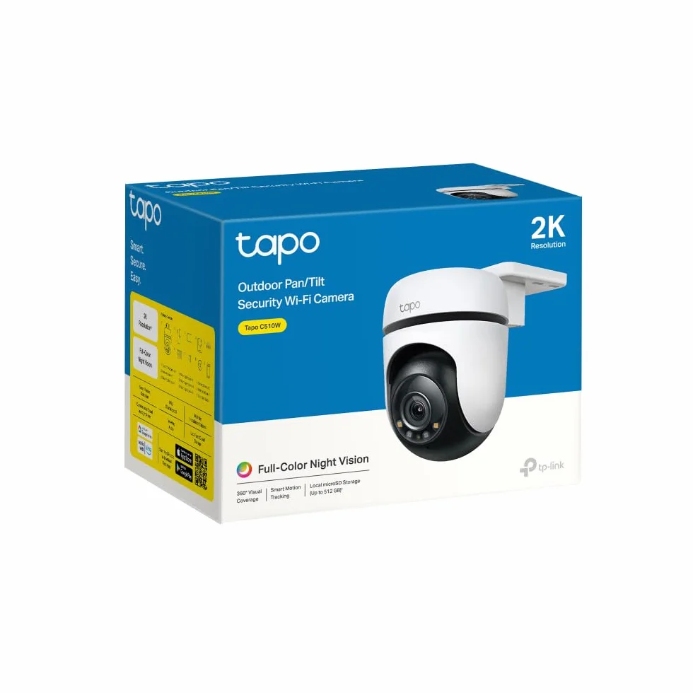 TP-Link Tapo C510W Kamera zewnętrzna Wi-Fi 2K QHD IP65 Śledzenie ruchu Pełnokolorowy tryb nocny