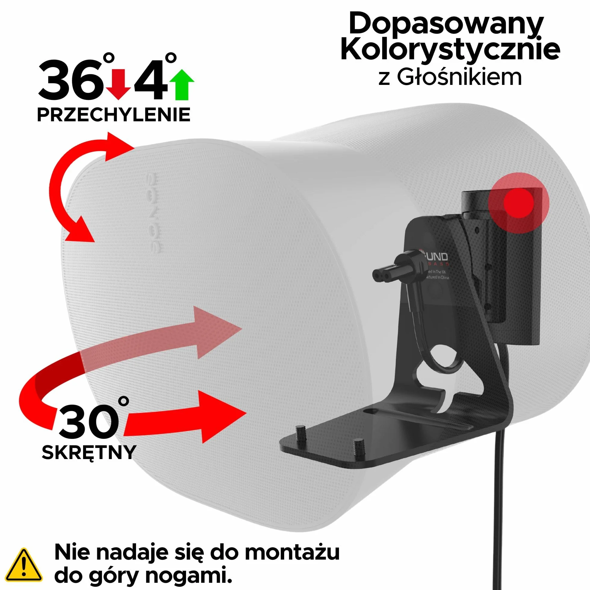 ERA300 uchwyt do montażu ściennego, uchylny i obrotowy, kompatybilny z Sonos ERA 300, bezproblemowa instalacja, zawiera zestaw montażowy (Czarny, Podwójny)