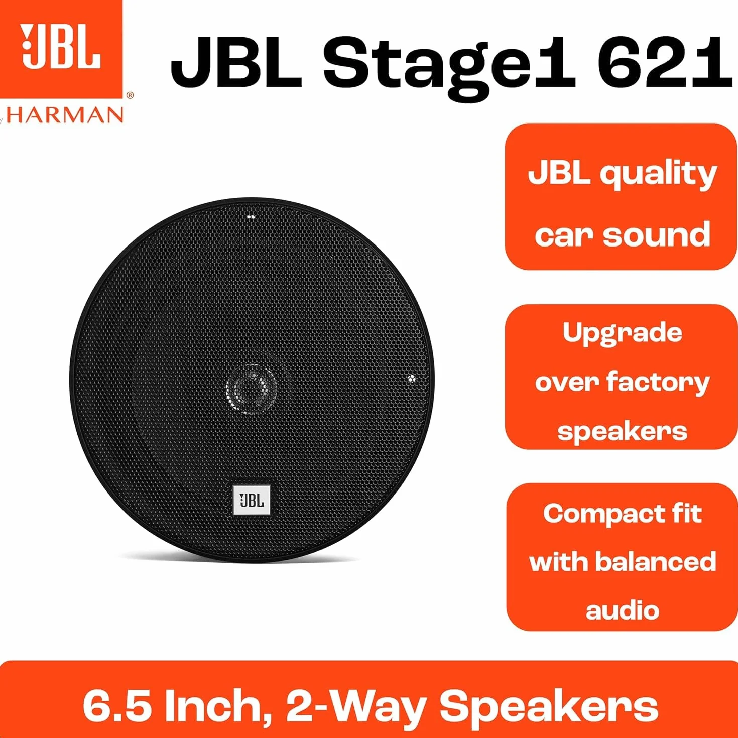 Jbl Stage1 621 Głośniki Samochodowe 16,5 cm Czarny