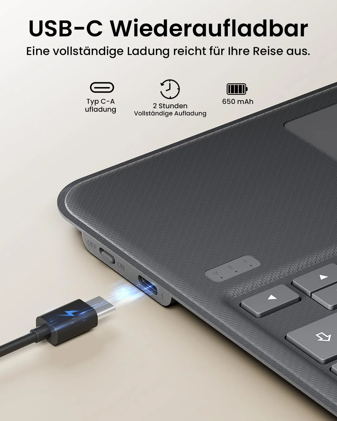 ProtoArc TK500 Etui z klawiaturą magnetyczną do iPad Air 11" M3 2025/M2 2024, duży gładzik z kliknięciem