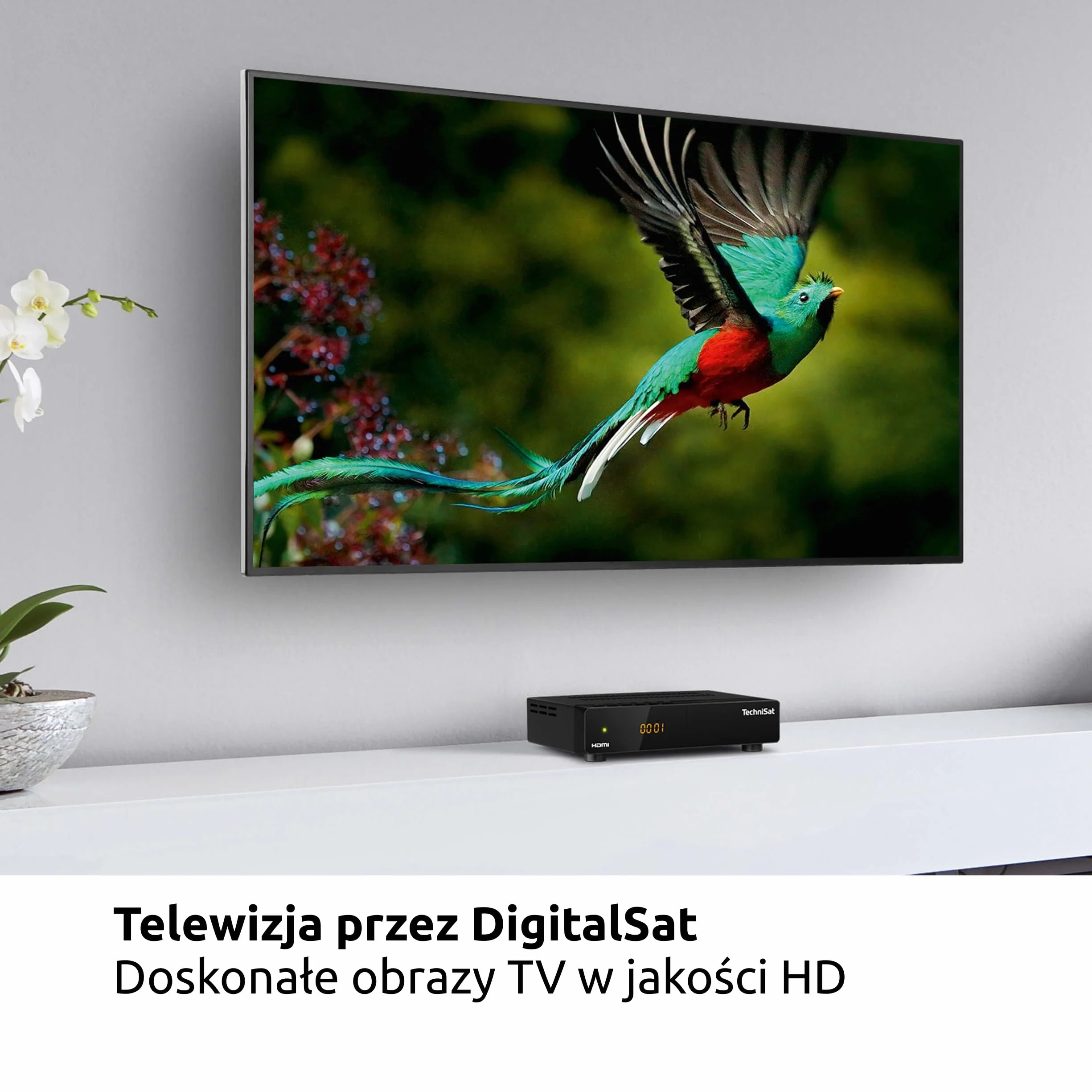 Technisat Hd-S 261 0000/4814 Odbiornik Satelitarny, Czarny, 18 x 4,4 x 13 cm