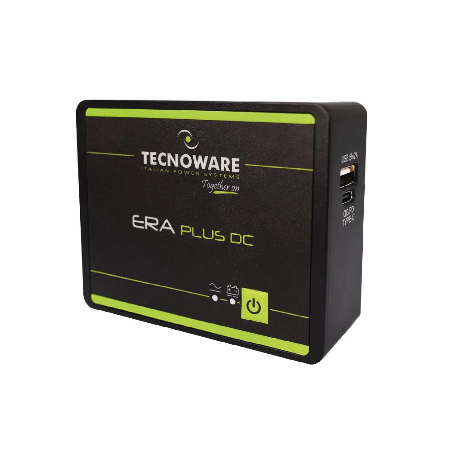 Tecnoware Power Systems Mini UPS ERA PLUS DC do WiFi/modemu, nie do PC gaming/konsol, USB-C/USB-A, Powerbank 5200mAh, ochrona przed przepięciami i blackoutem do 240 min