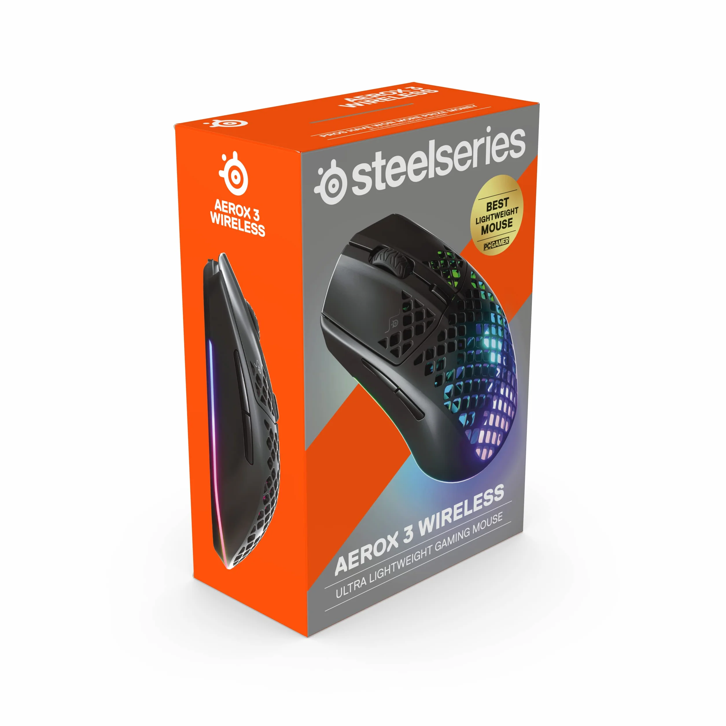 SteelSeries Aerox 3 Wireless Mysz RGB Ultralekka Wodoodporna Sensor TrueMove Air 18K DPI Onyx