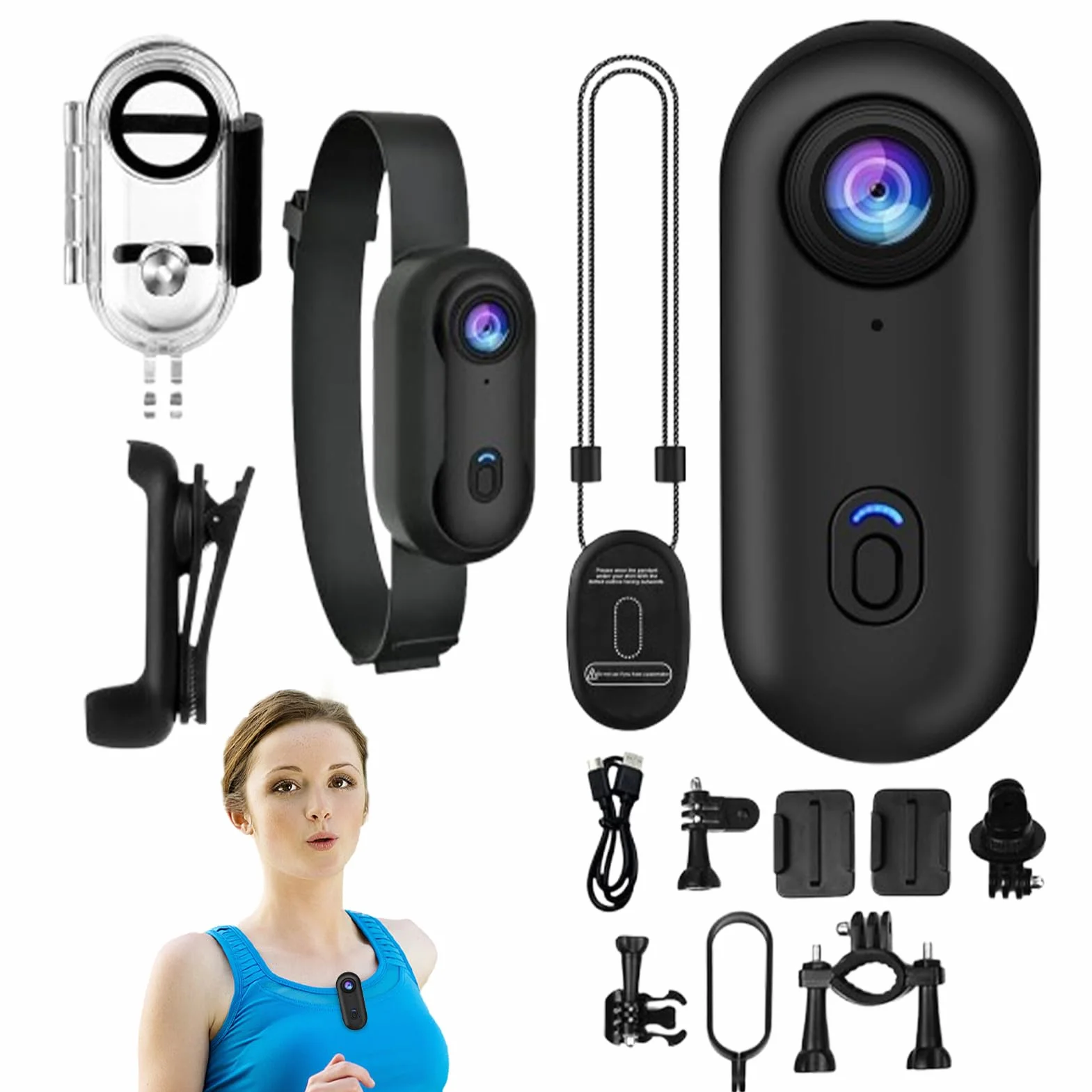 Générique Kciuk Action Camera, Mini kamera sportowa, kompaktowa kamera zewn?trzna, wodoodporne urz?dzenie do blogowania, motocyklowy, rejestrator podró?y, przeno? kamera sportowa
