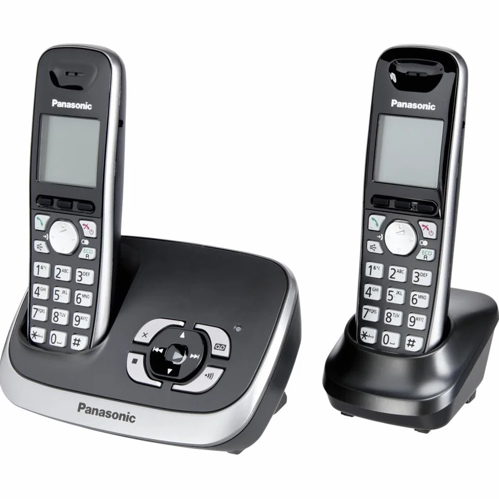 Panasonic KX-Tg6522Gb Duo Telefon Bezprzewodowy z Automatyczną Sekretarką, Czarny