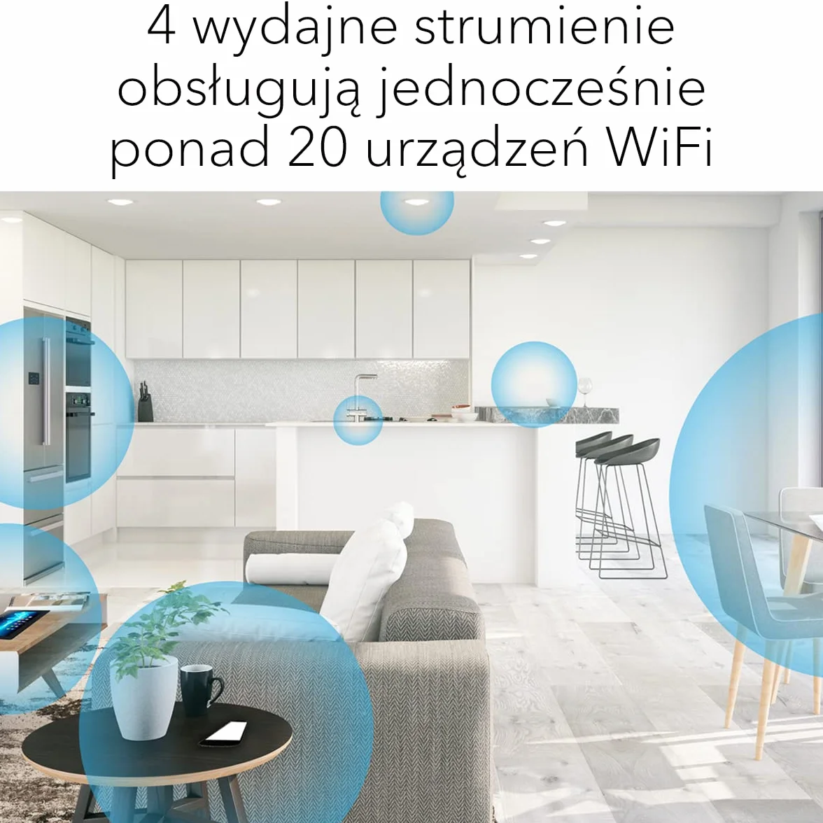 NETGEAR Wzmacniacz sygnału WiFi 6 EAX15 AX1800 Dual-Band do 100 m² 20 urządzeń WPA3 Smart Roaming