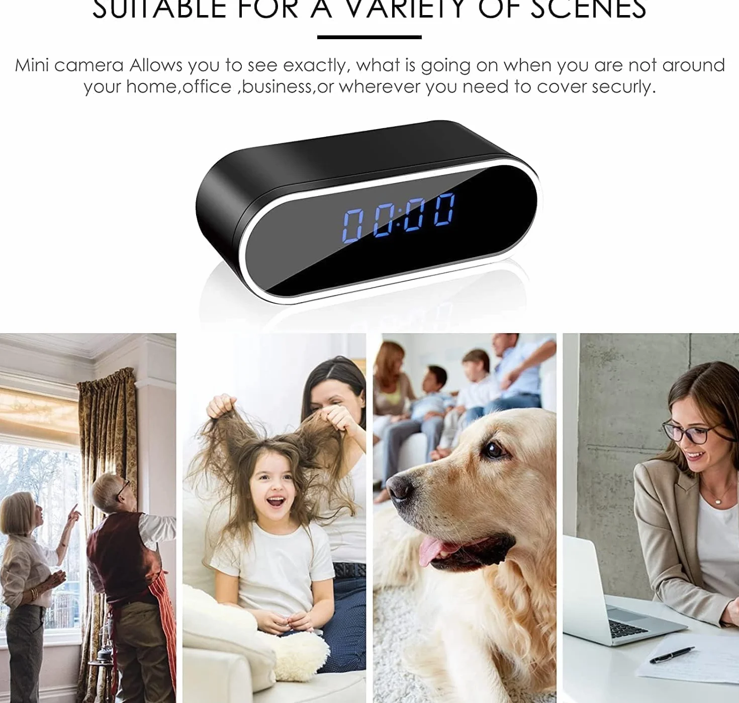 Budzik 4K FULL UHD WiFi czerwona kamera szpiegowska kamera wideo Mini DV Przenośny rejestrator wideo Obsługa Android iPhone App Vista Pilot 140 Kąt widzenia w nocy Wykrywanie ruchu