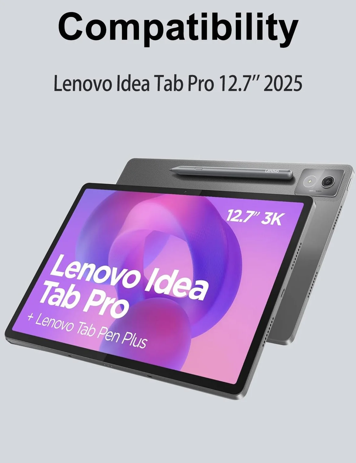 FOGARI Etui na klawiaturę do Lenovo Idea Tab Pro 2025 12,7" - magnetyczna bezprzewodowa klawiatura Bluetooth z uchwytem na długopis, niebieskie